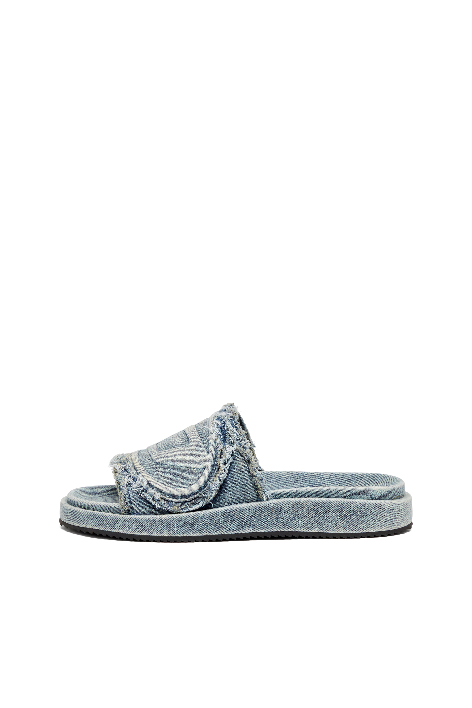 Diesel - SA-SLIDE D OVAL, Unisex's Sa-Slide D-Distressed denim slides in Light Blue - 2