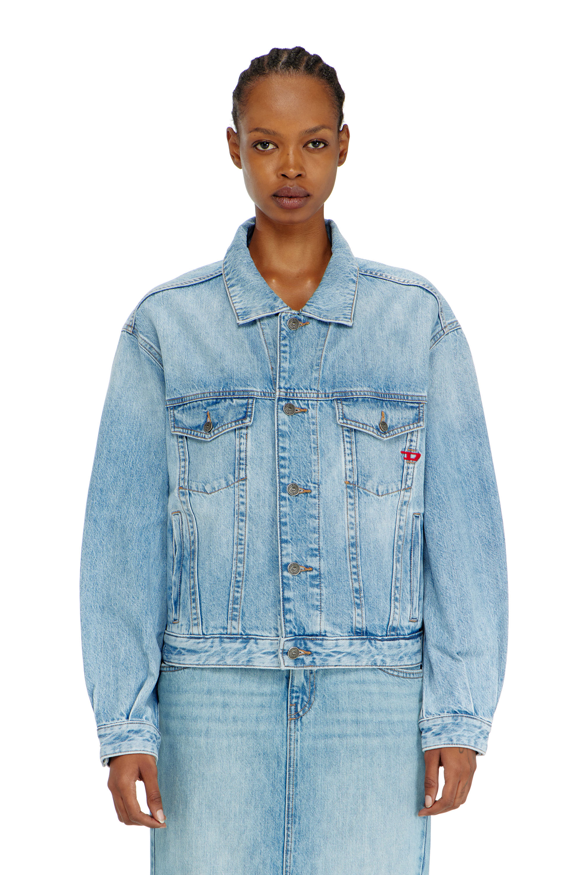 Diesel - D-RANGER, Chaqueta trucker de denim Unisex in Azul marino - 3