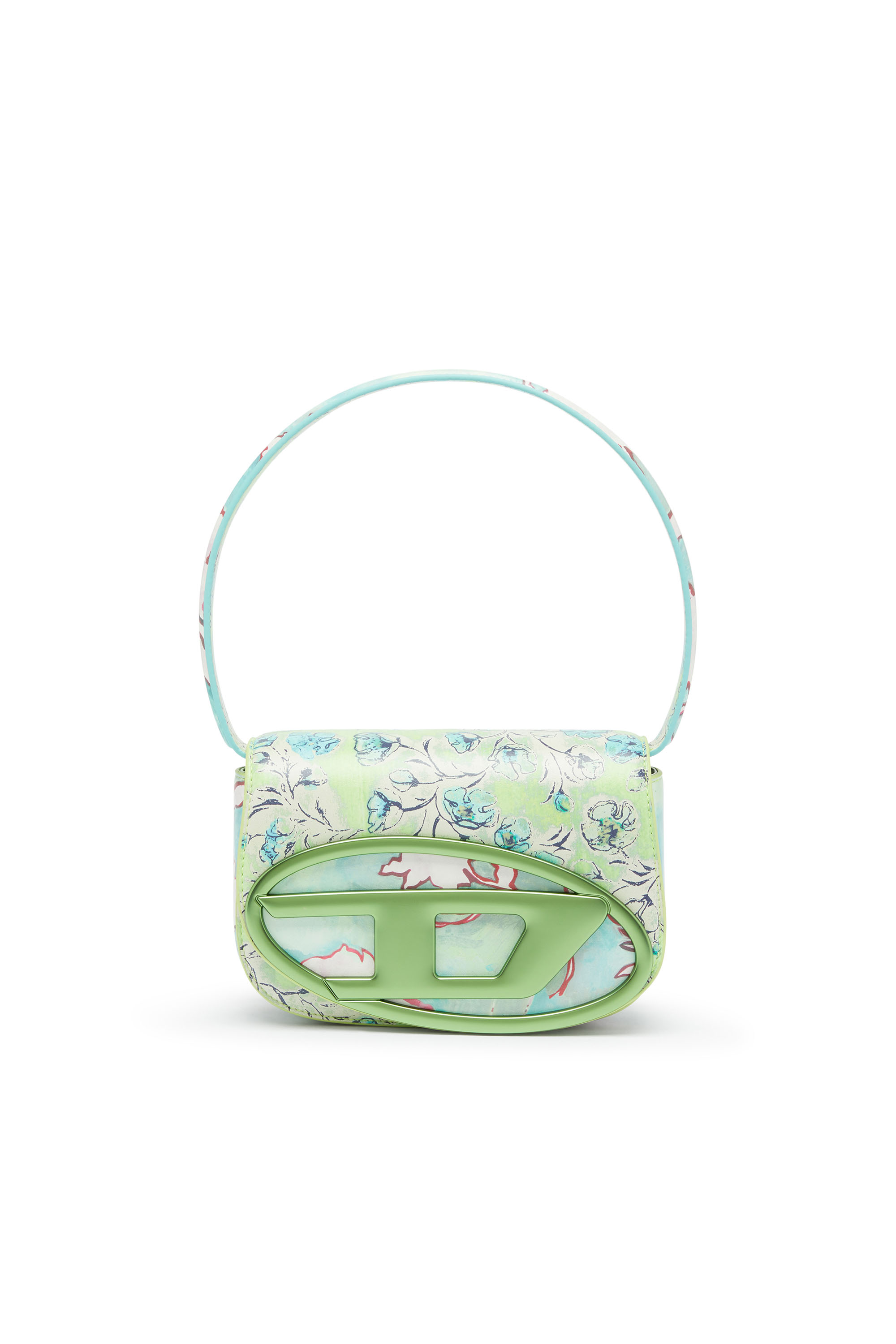 Diesel - 1DR, Woman's 1DR-Iconic shoulder bag with floral print in Green - 1