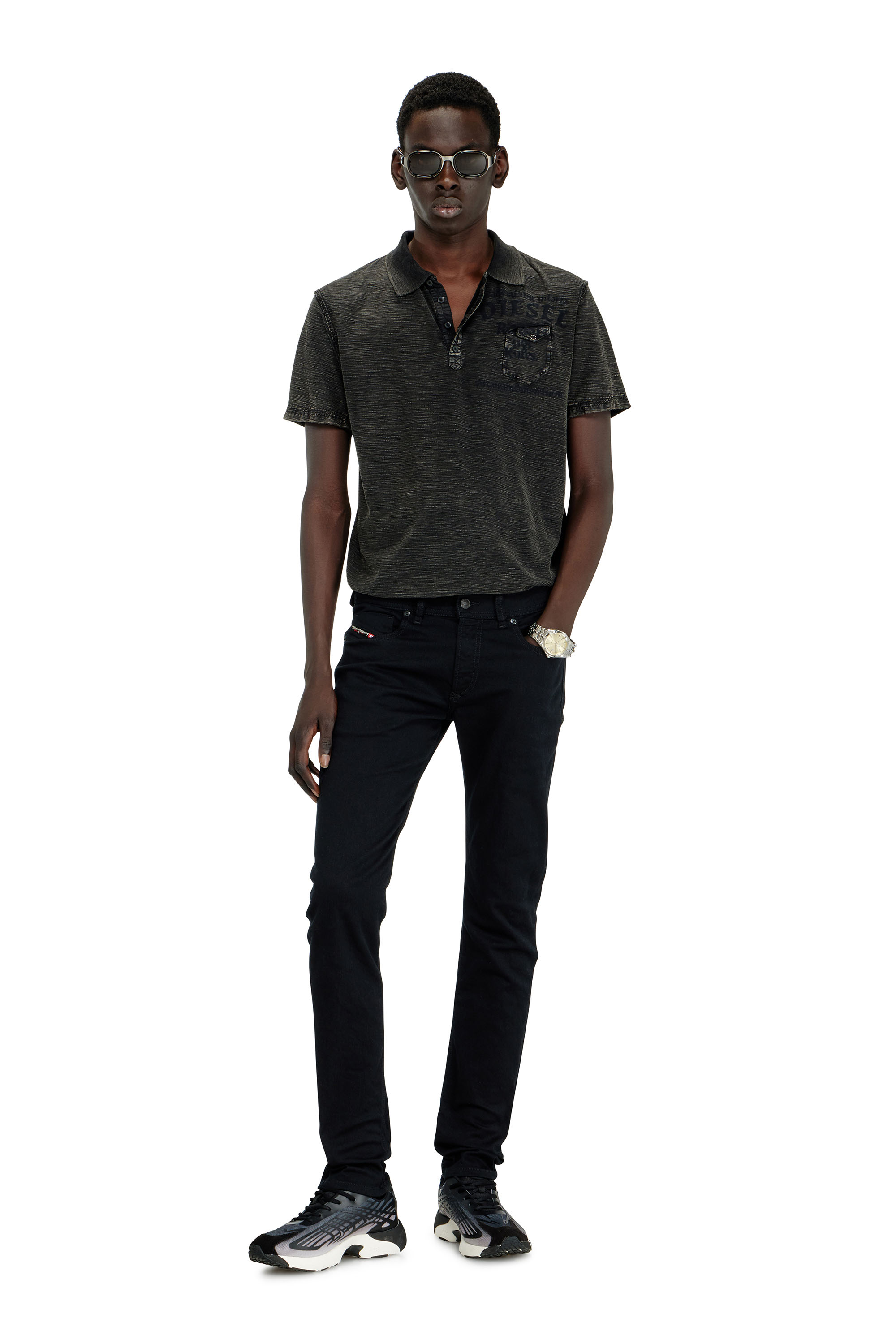 Diesel - Skinny Jeans 1979 Sleenker 09C51 Hombre, Negro/Gris oscuro - 1