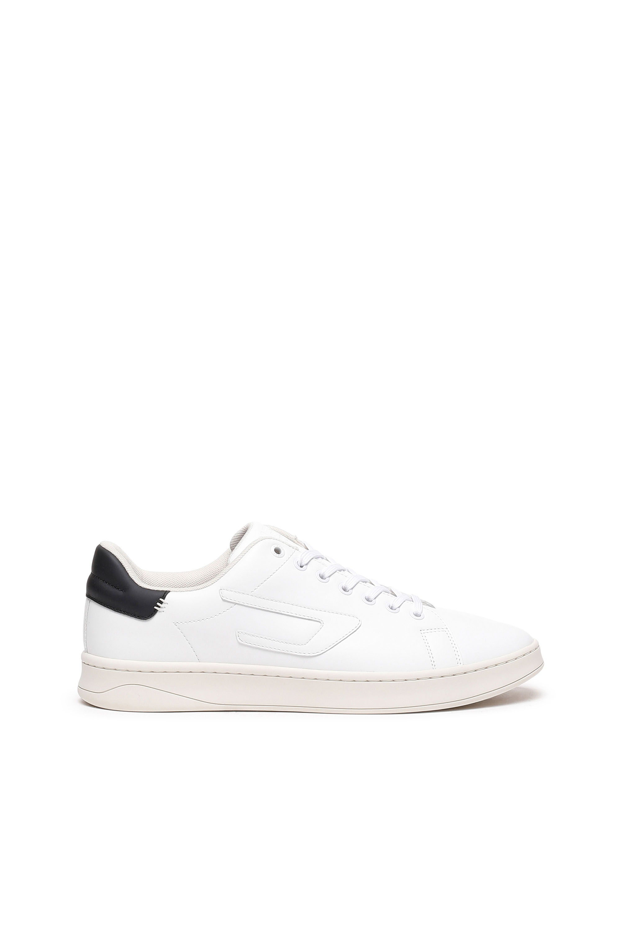 Men's Low-top leather sneakers with D patch | Diesel S