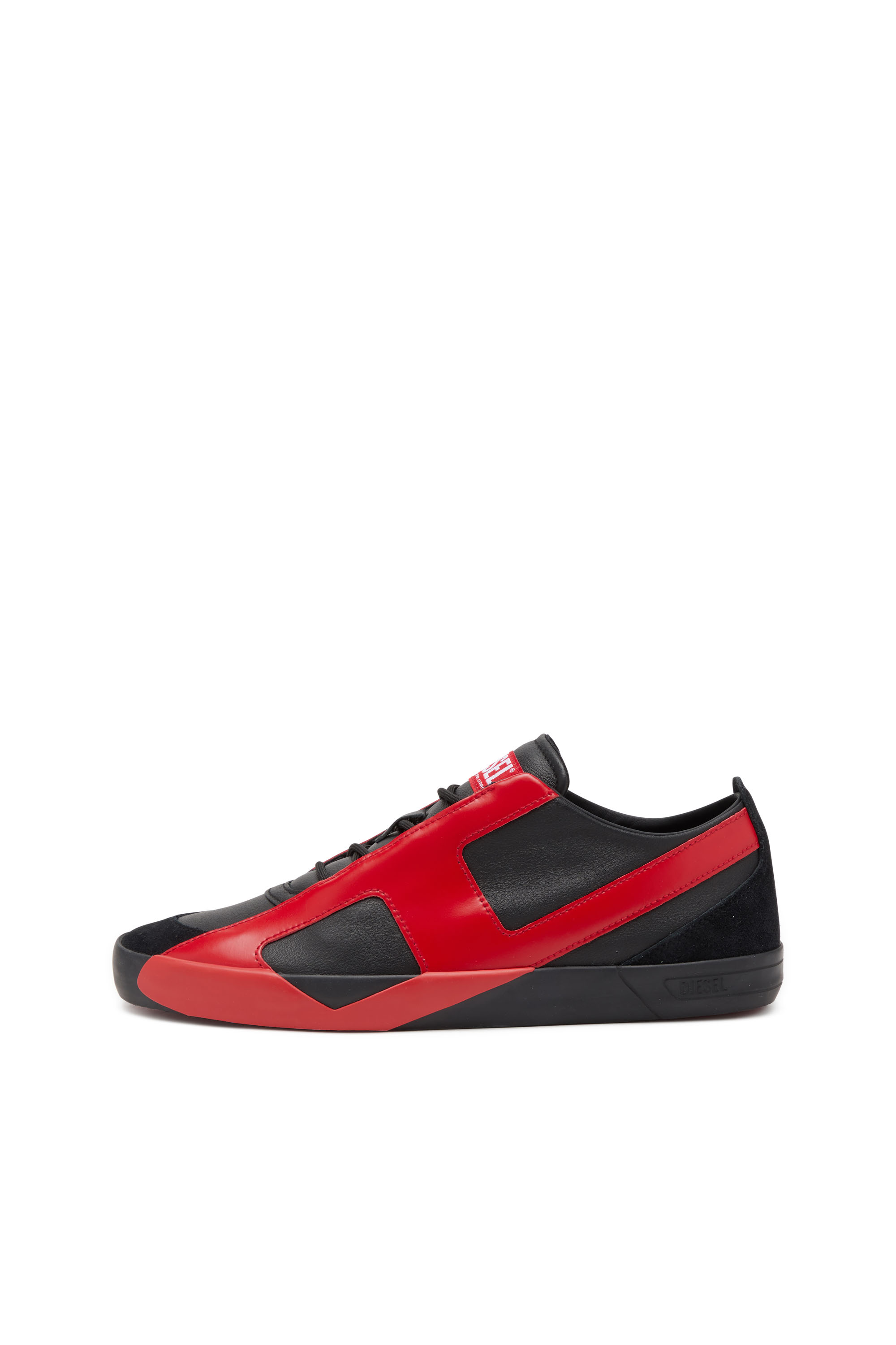 Diesel - S-SLANTE-D LOW, Male's S-Slante-D-Sneakers in suede and leather with D logo in Black/Red - 3