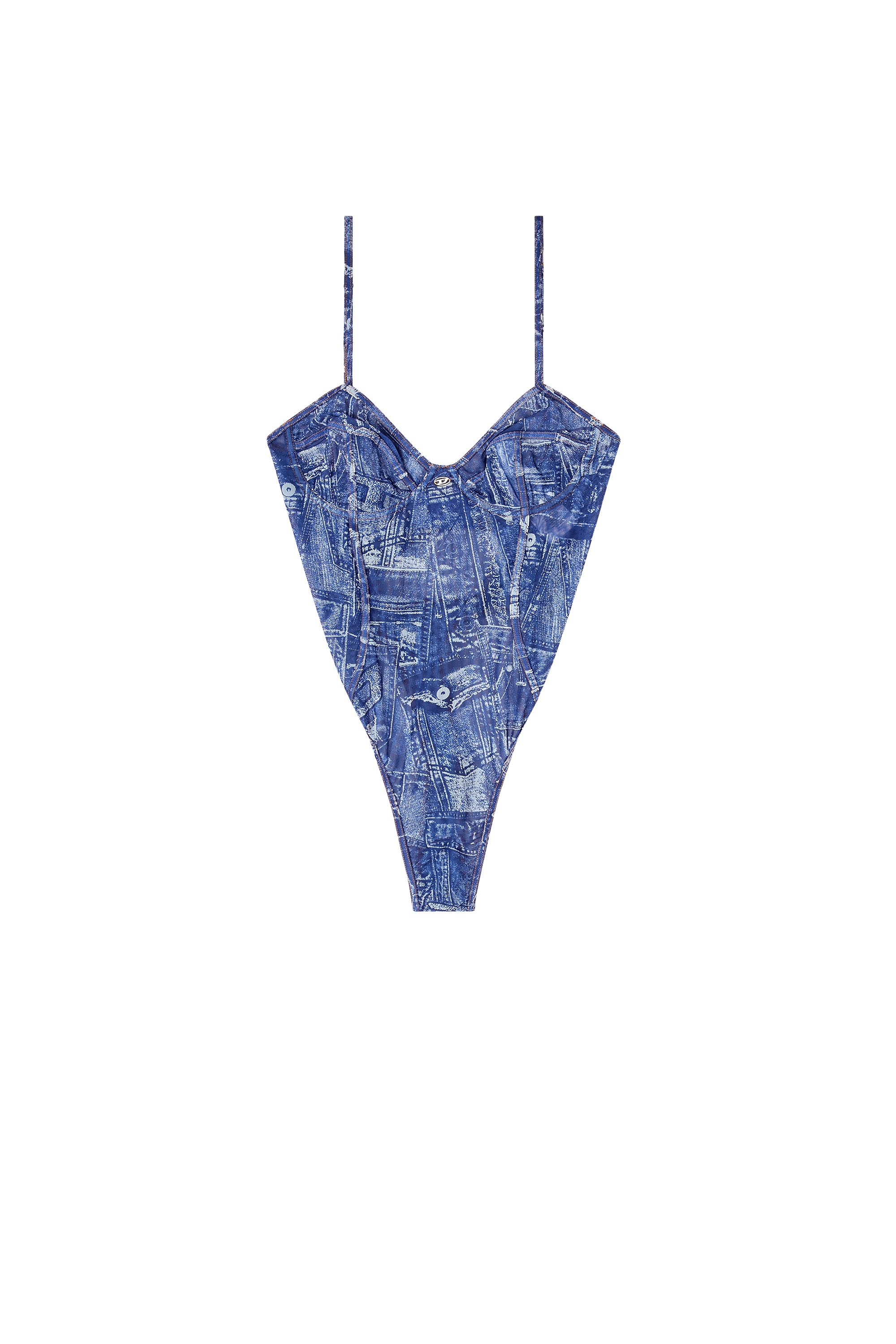 Diesel - BRIDGET-DNM, Body de malla con efecto denim Mujer in ToBeDefined - 3