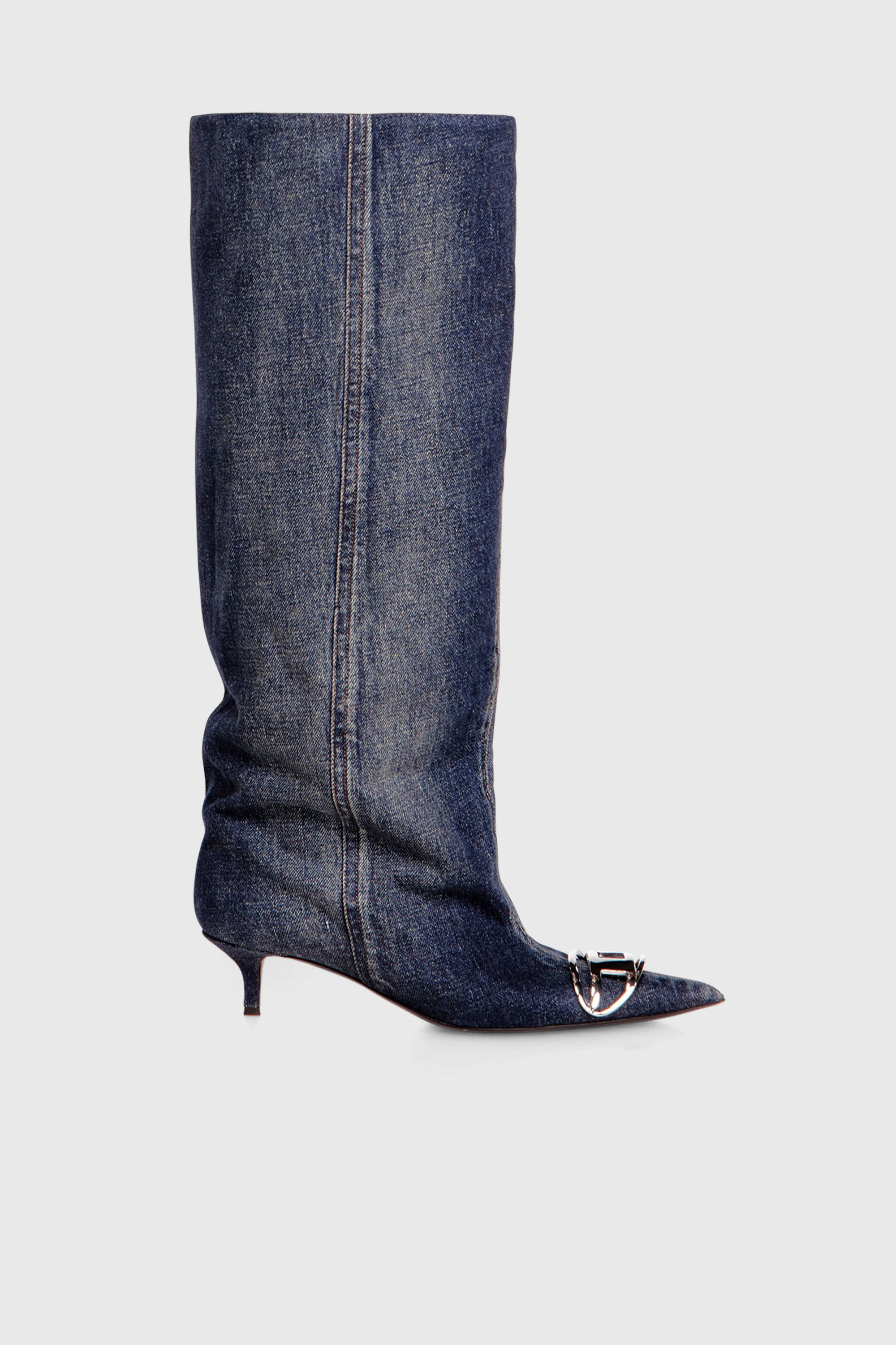 Diesel - D-VENUS KB SLOUCHY, Female's D-Venus-Slouchy knee-high boot in denim in Dark Blue - 1