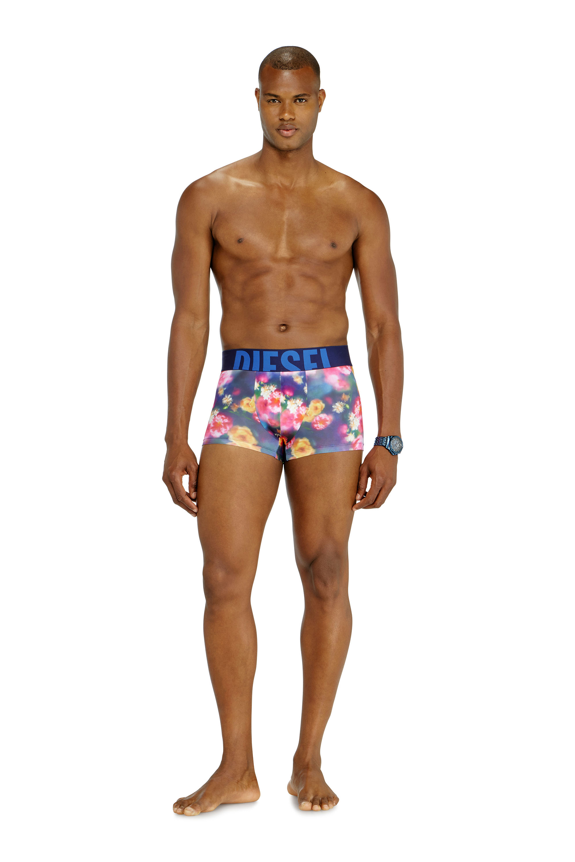 Diesel - DAMIEN-D-POP-55, Male's Trunks in stretch fabric with all-over florals in Multicolor - 1
