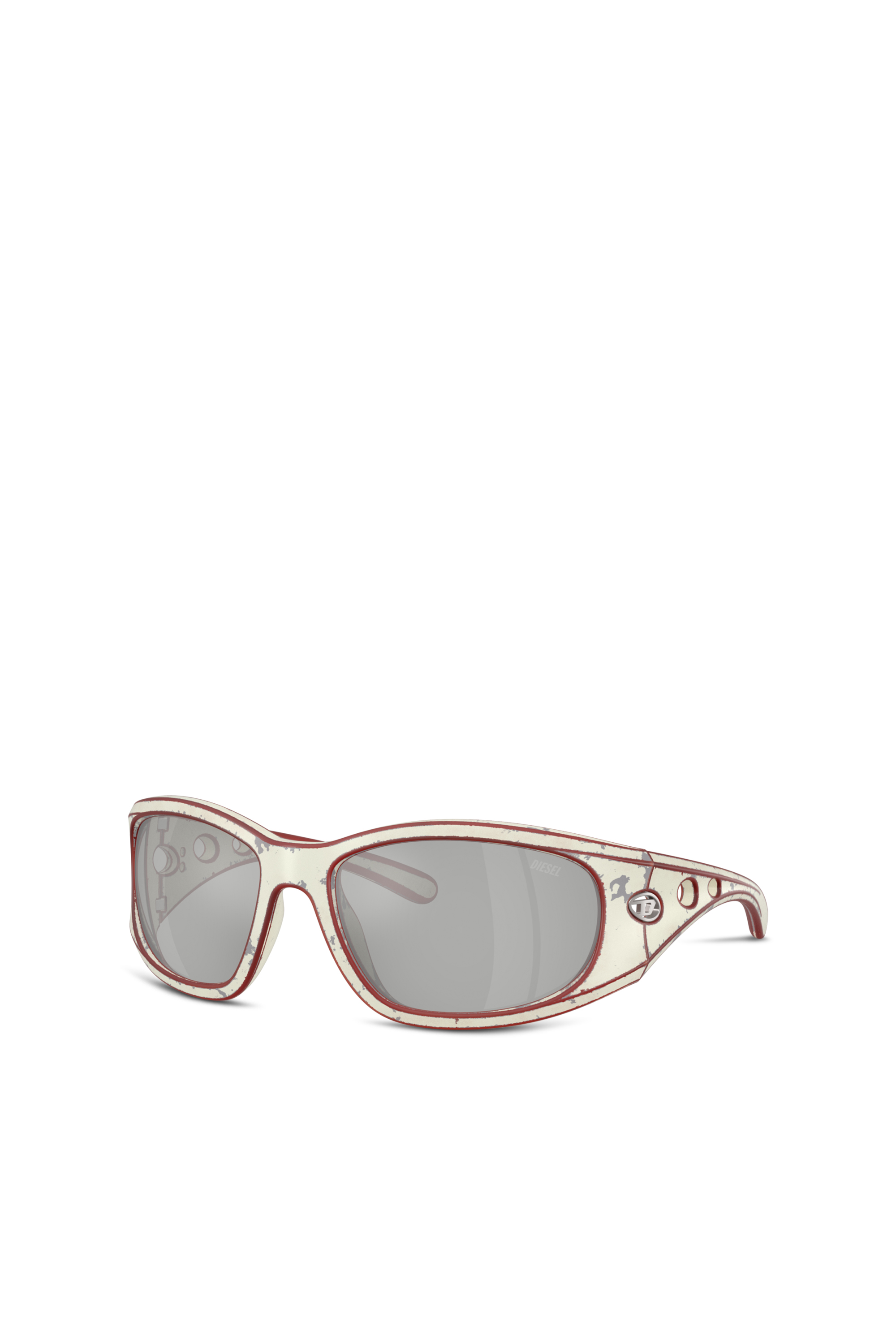 Diesel - 0DL3012U, Unisex's Rectangle sunglasses in Yellow/Red - 1