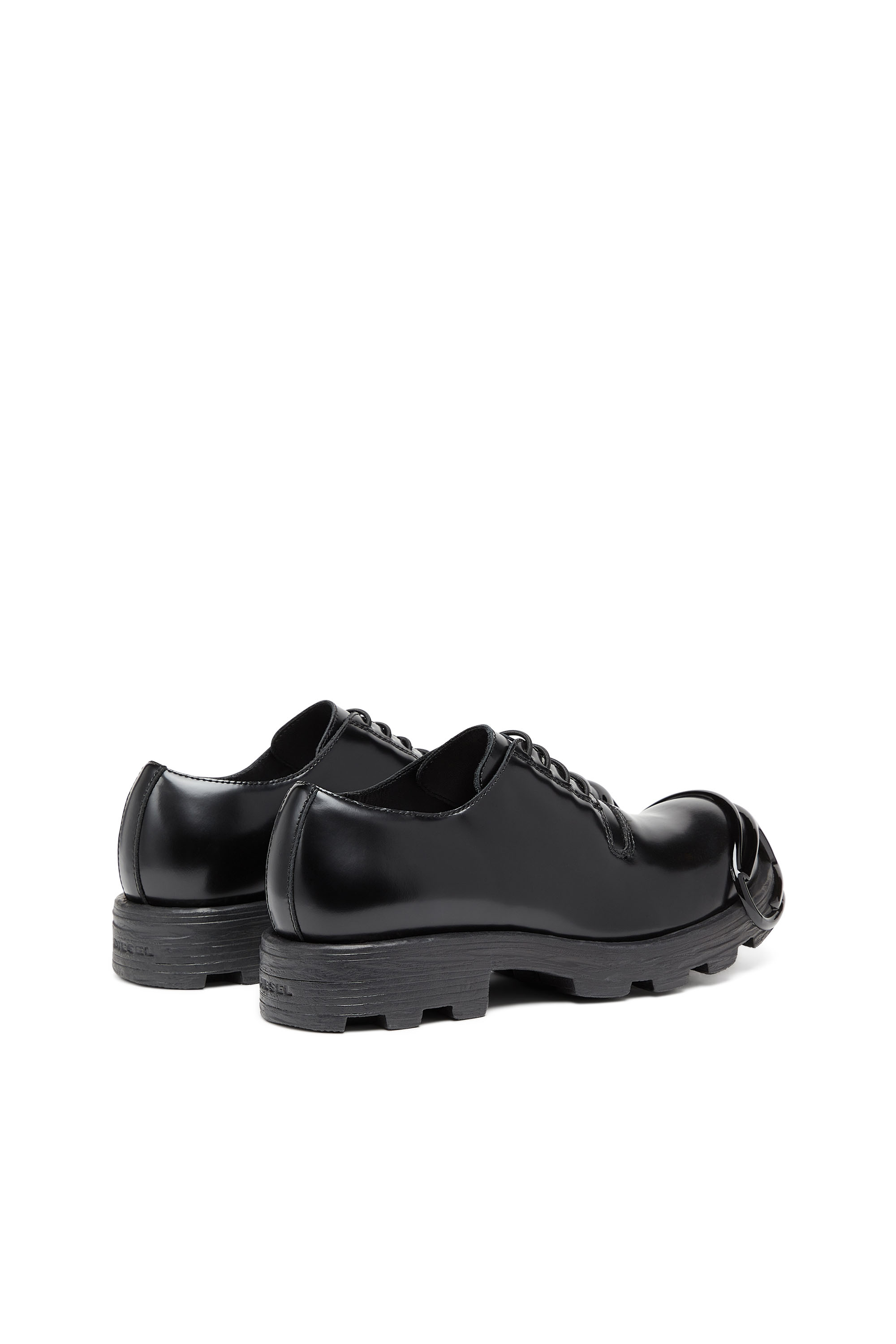 Diesel - D-HAMMER SO D, Male's D-Hammer-Leather lace-up shoes with oval D toe cap in Black - 3