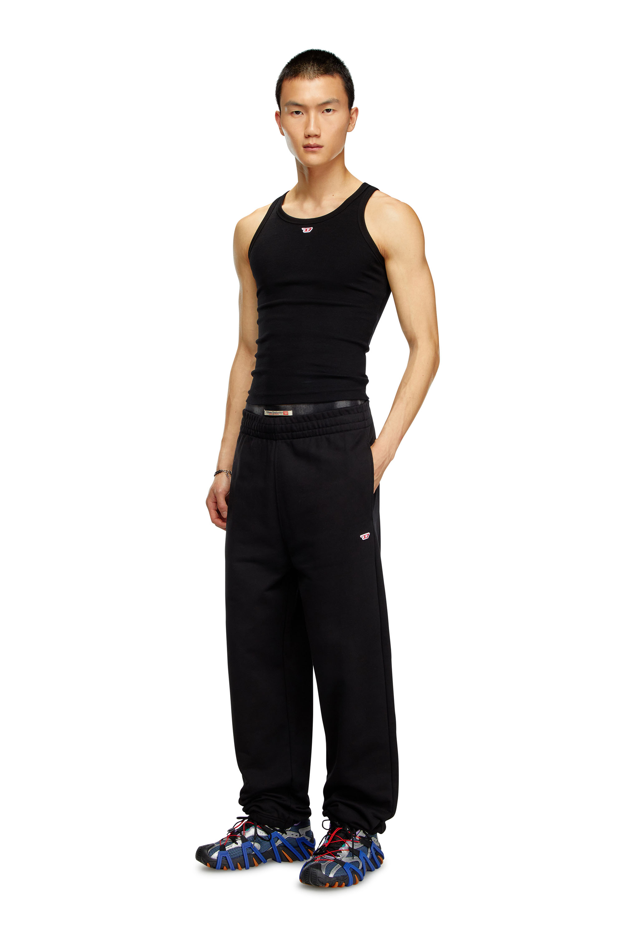 Diesel - P-MARKY-D, Pantalon de survêtement avec empiècement D brodé Homme in Noir - 2