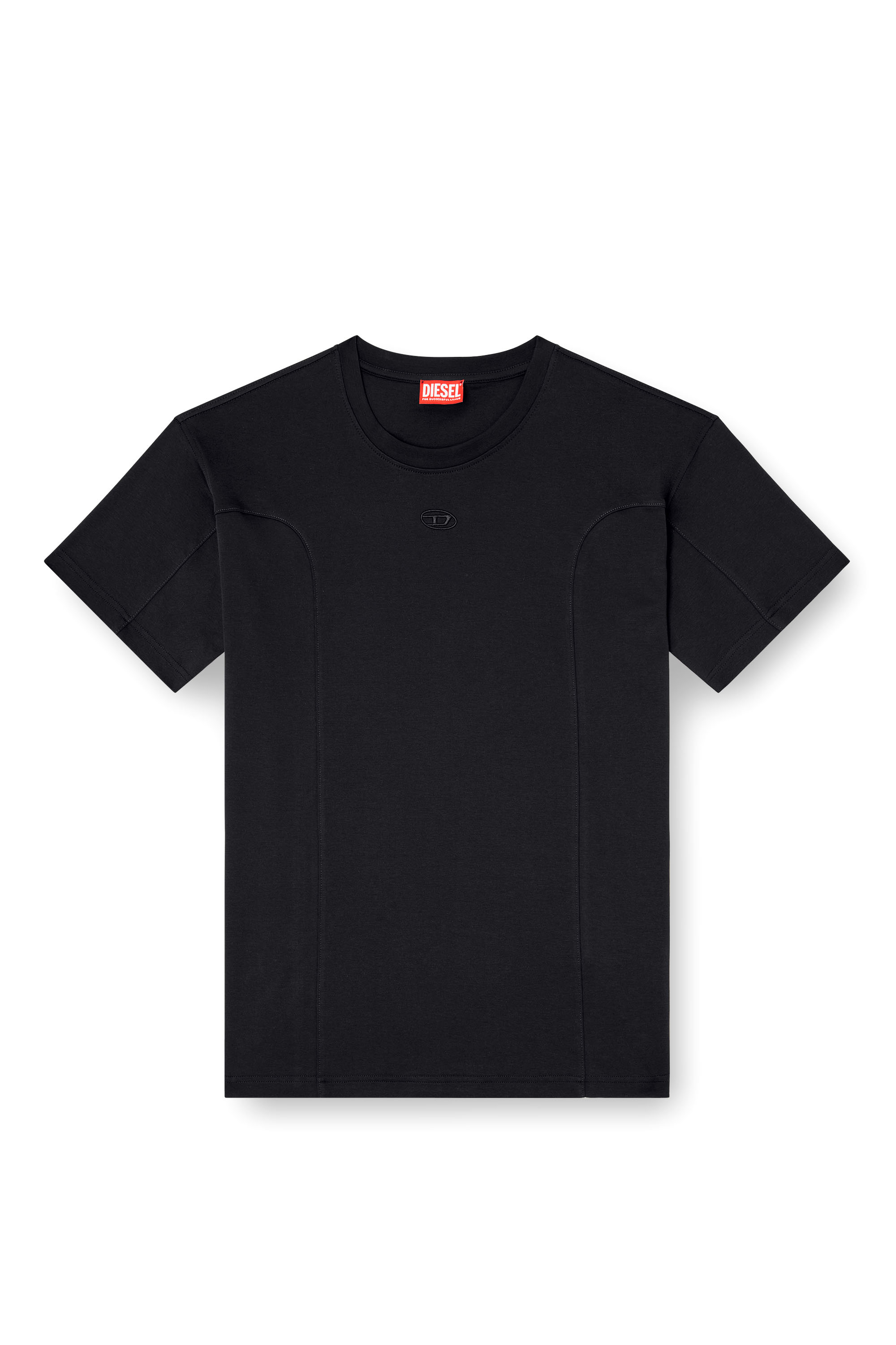 Diesel - T-NORM-INT, Male's Short-sleeve T-shirt with panels in Black - 3