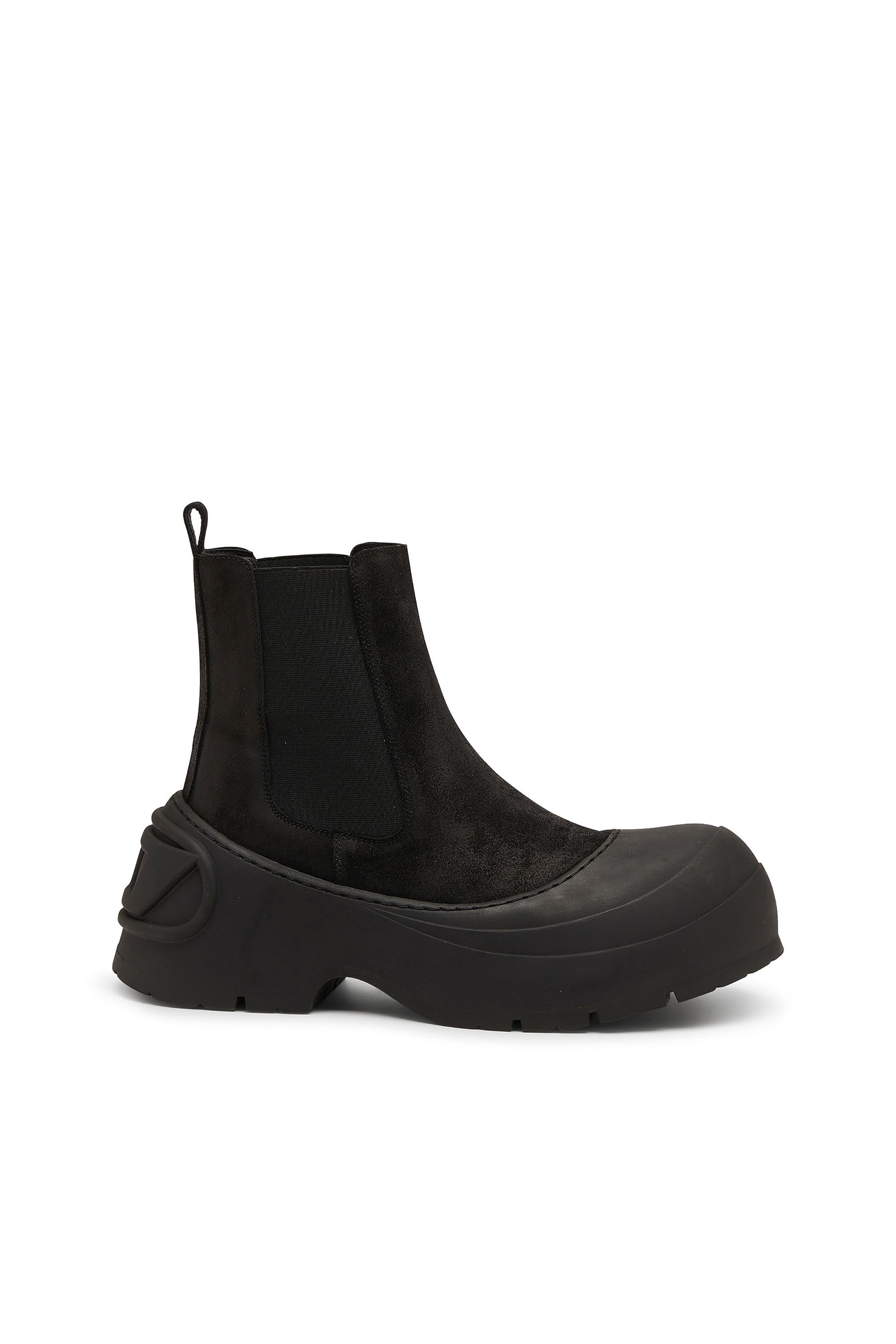 Diesel - D-DONALD BEATLE, Male's D-Donald-Chelsea boots in waxed suede and rubber in Black - 1