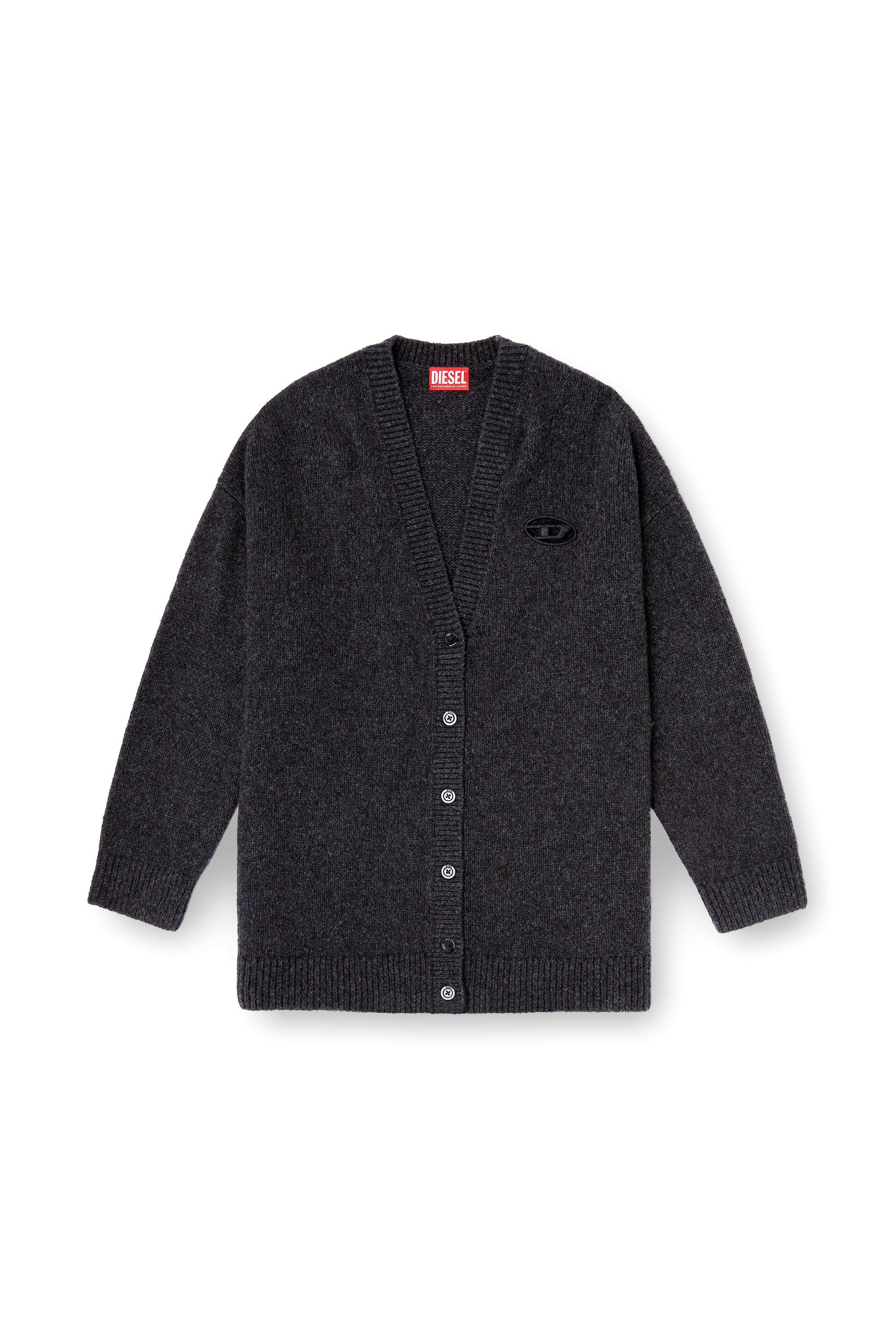 Diesel - M-AREELA, Female's Cardigan in wool and alpaca blend in Black/Grey - 3