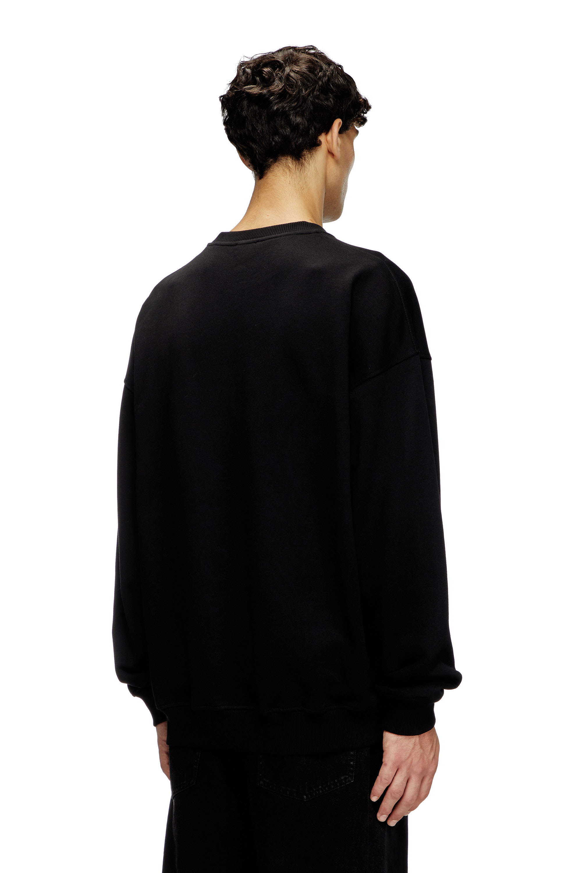 Diesel - S-MART-BIGOVAL, Male's Sweatshirt with embossed Oval D in Black - 4
