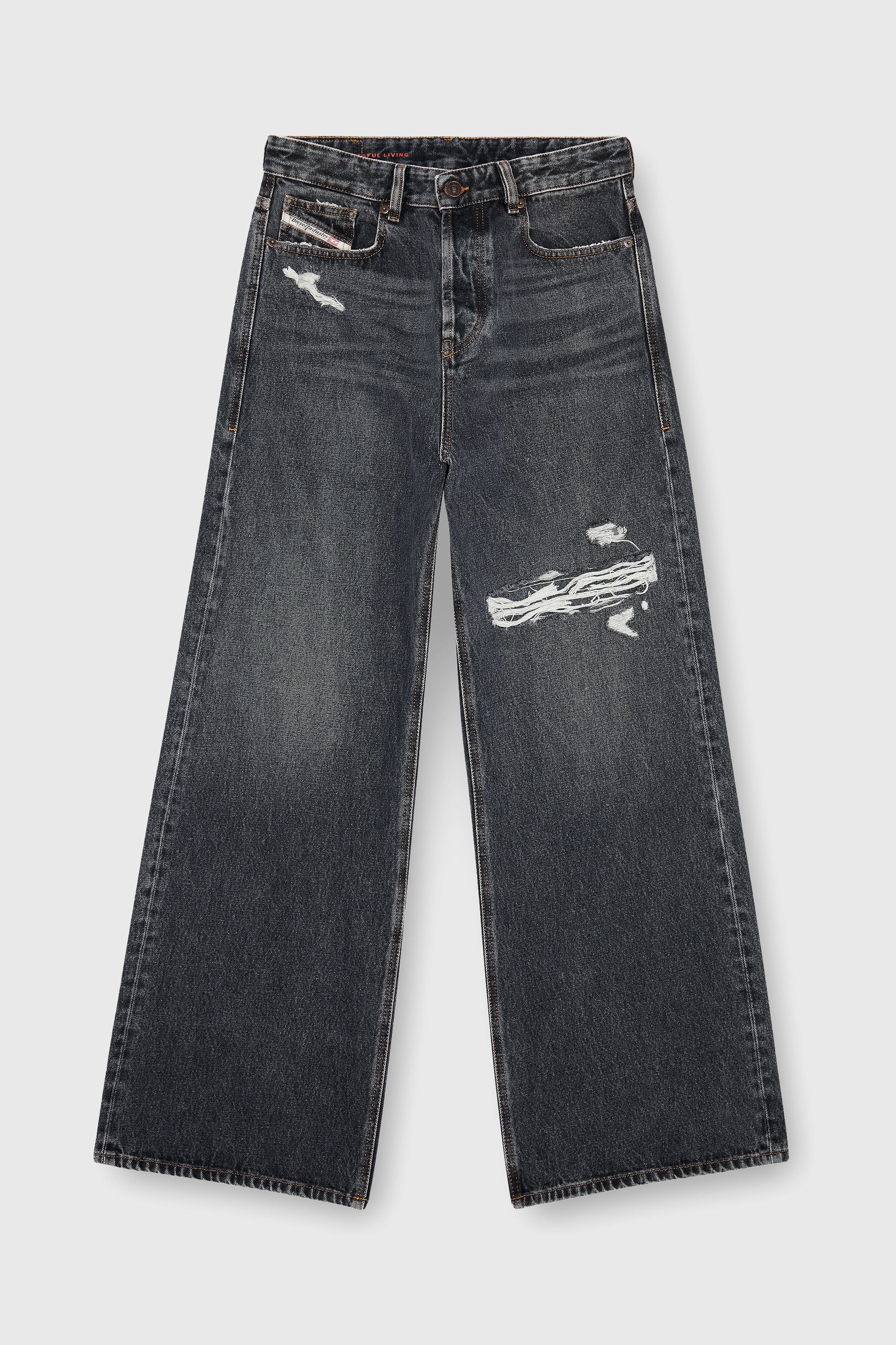 Diesel - Unisex's Relaxed Jeans 1996 D-Sire 007F6, Black/Dark grey - 1