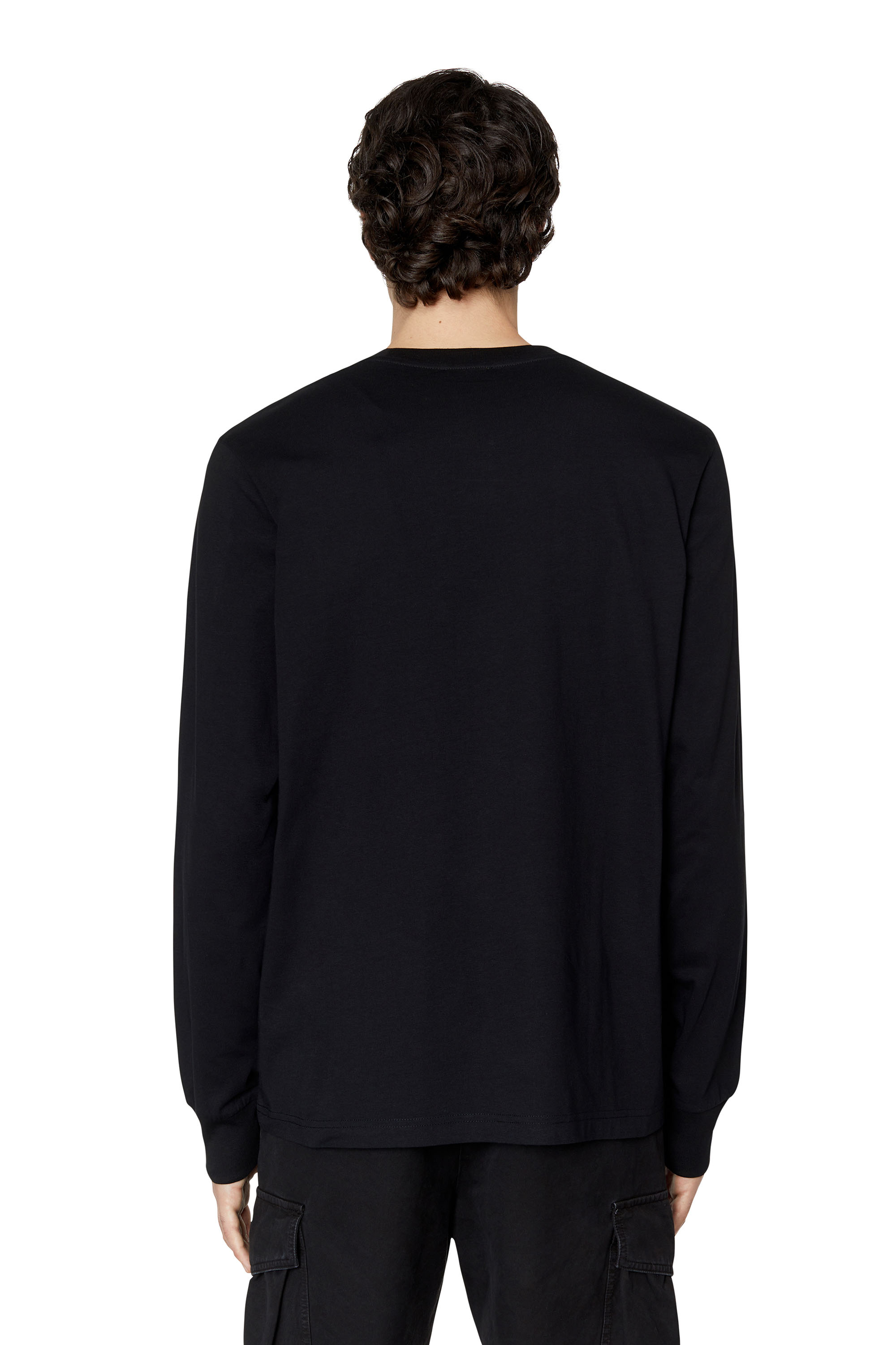 Diesel - T-JUST-LS-D, Man's Long-sleeve T-shirt with D patch in Black - 5
