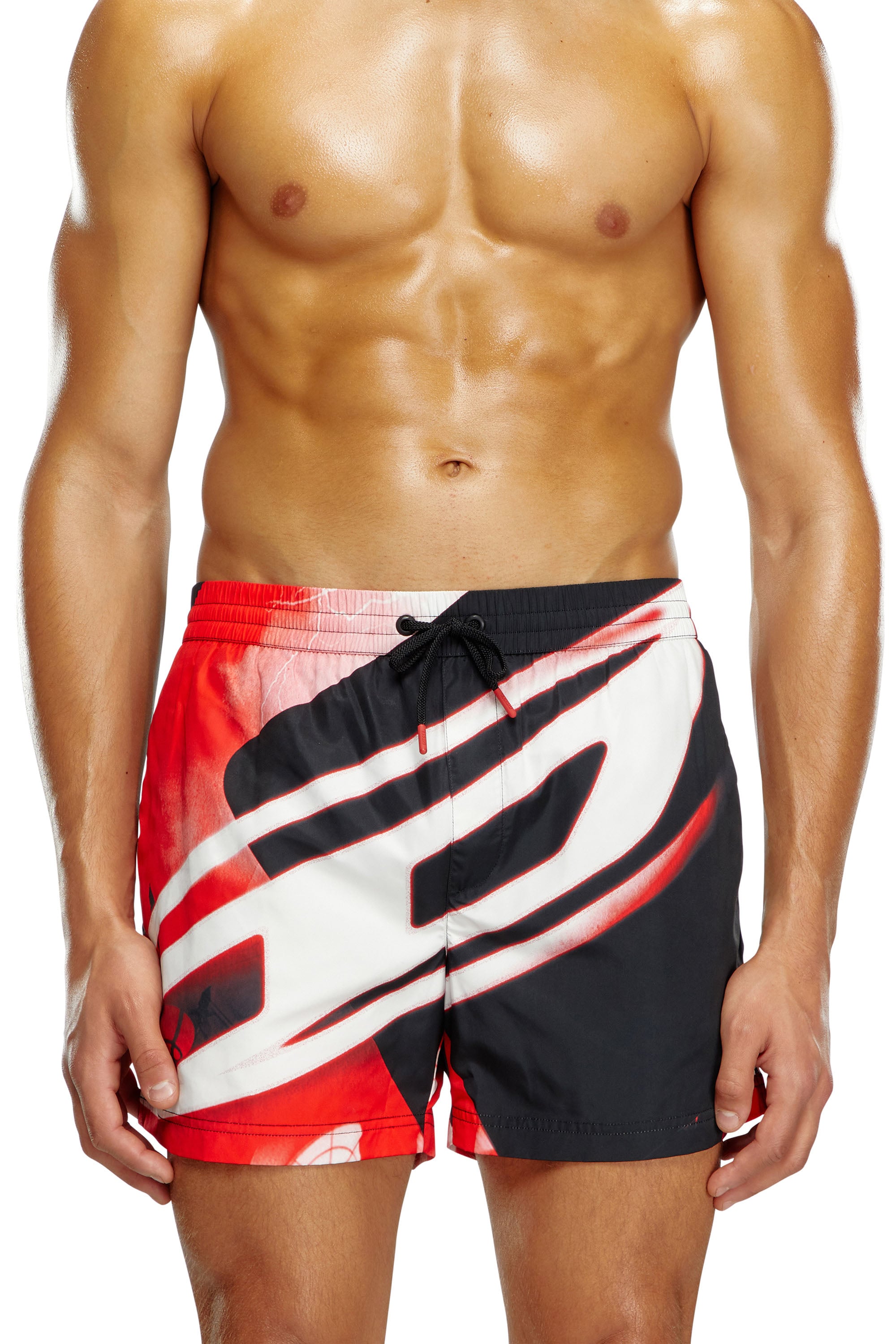 Men's Mid-length swim shorts with Oval D print | Multicolor