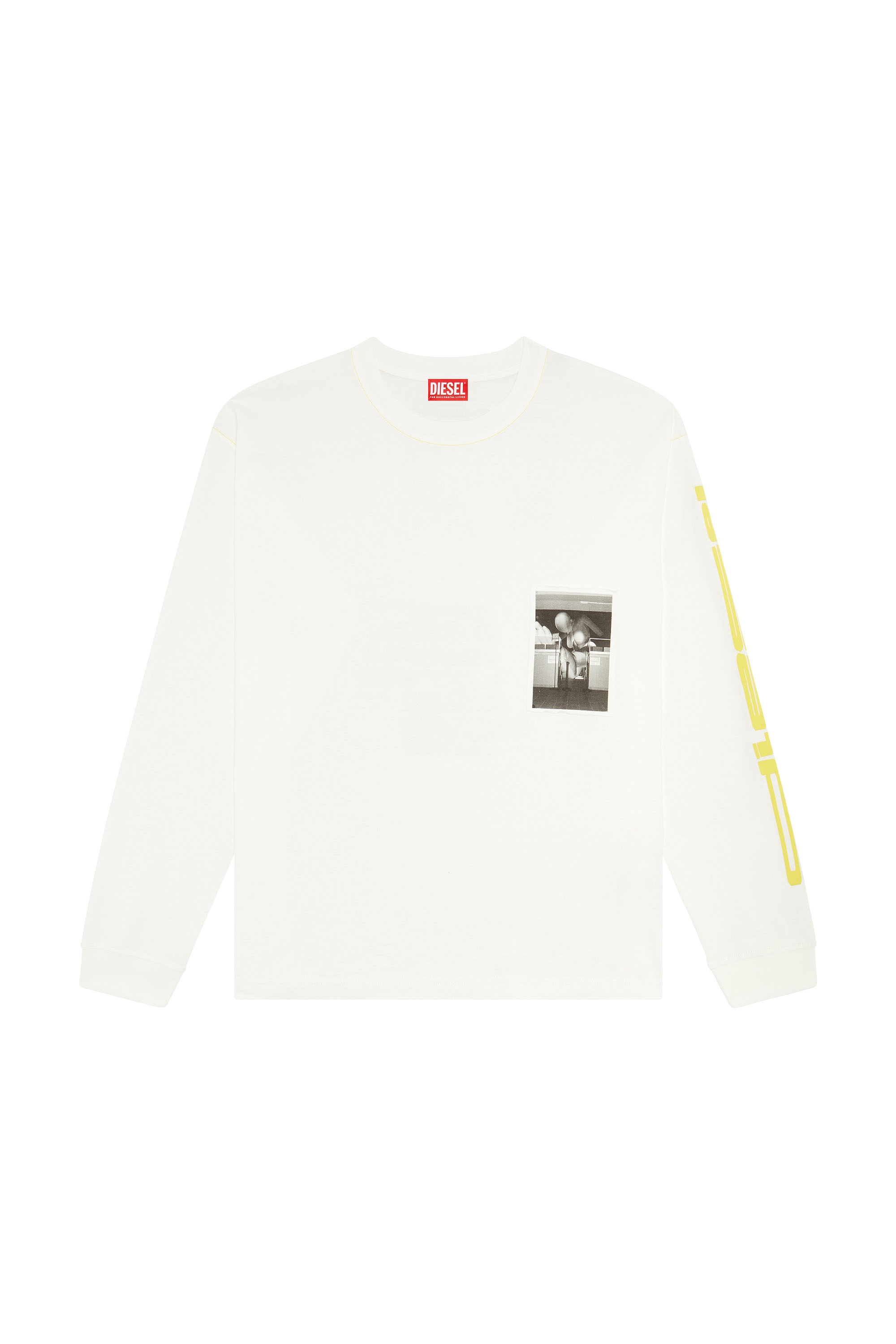 関税込【DIESEL】JusN62 long sleeve T-shirt★White★ロゴ入り Diesel JusN62 long sleeve T-shirt White | Dressinn