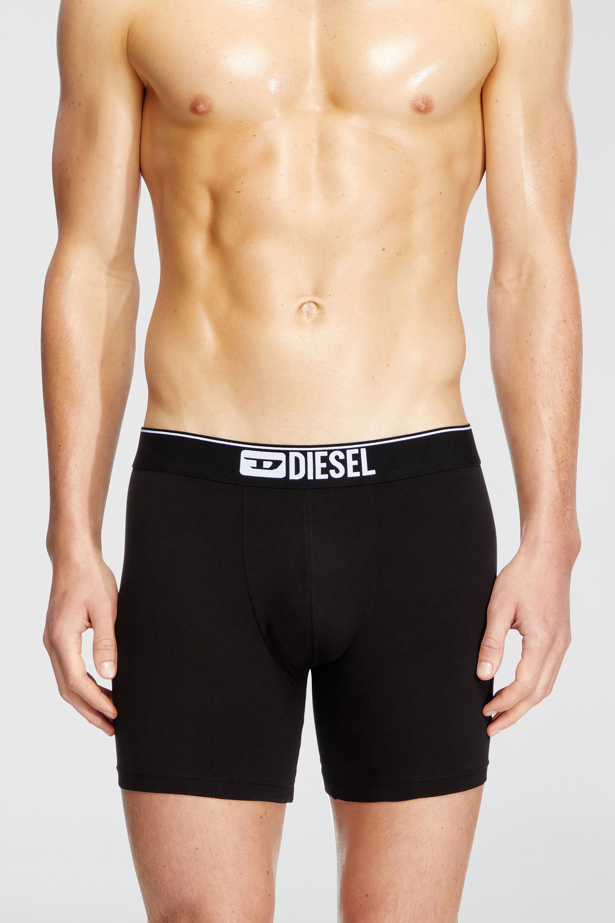 Diesel - MAX-3PACK, Male's Three-pack stretch cotton boxer briefs in Black - 2