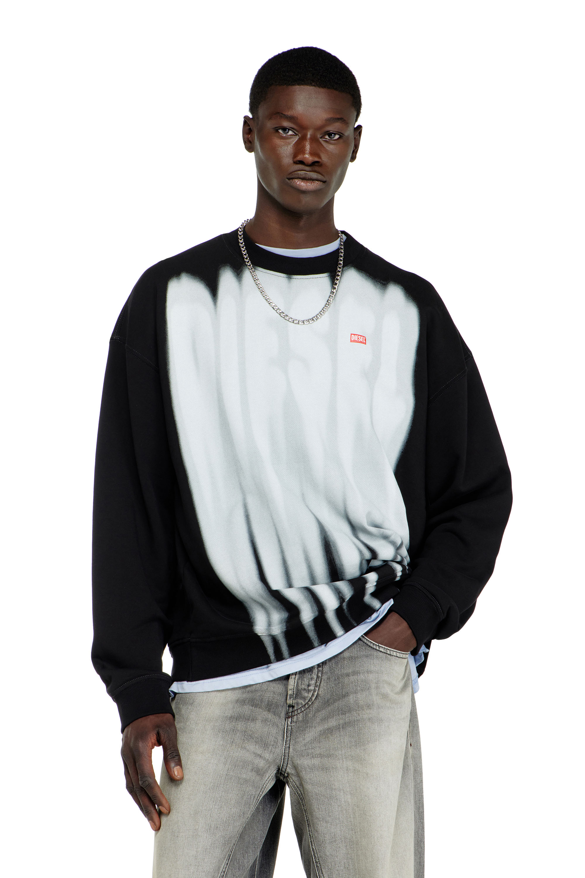 Diesel - S-BOXT-AA1, Man's Cotton sweatshirt with graphic print in null - 3