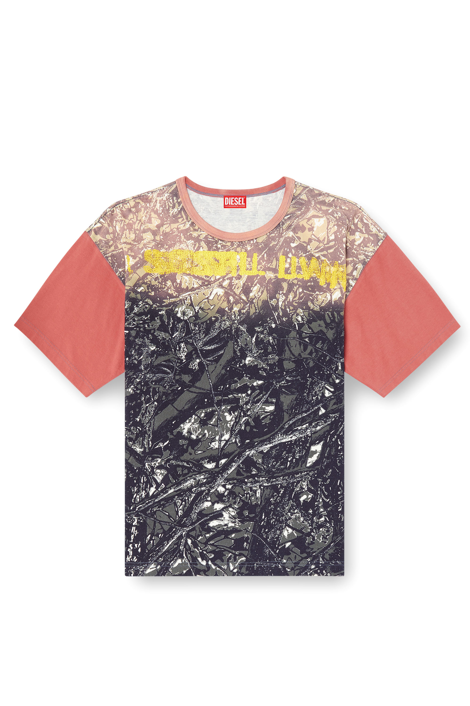Diesel - T-BOXT-CAMOU, Male's T-shirt with glitch camo print in Black/Green - 3