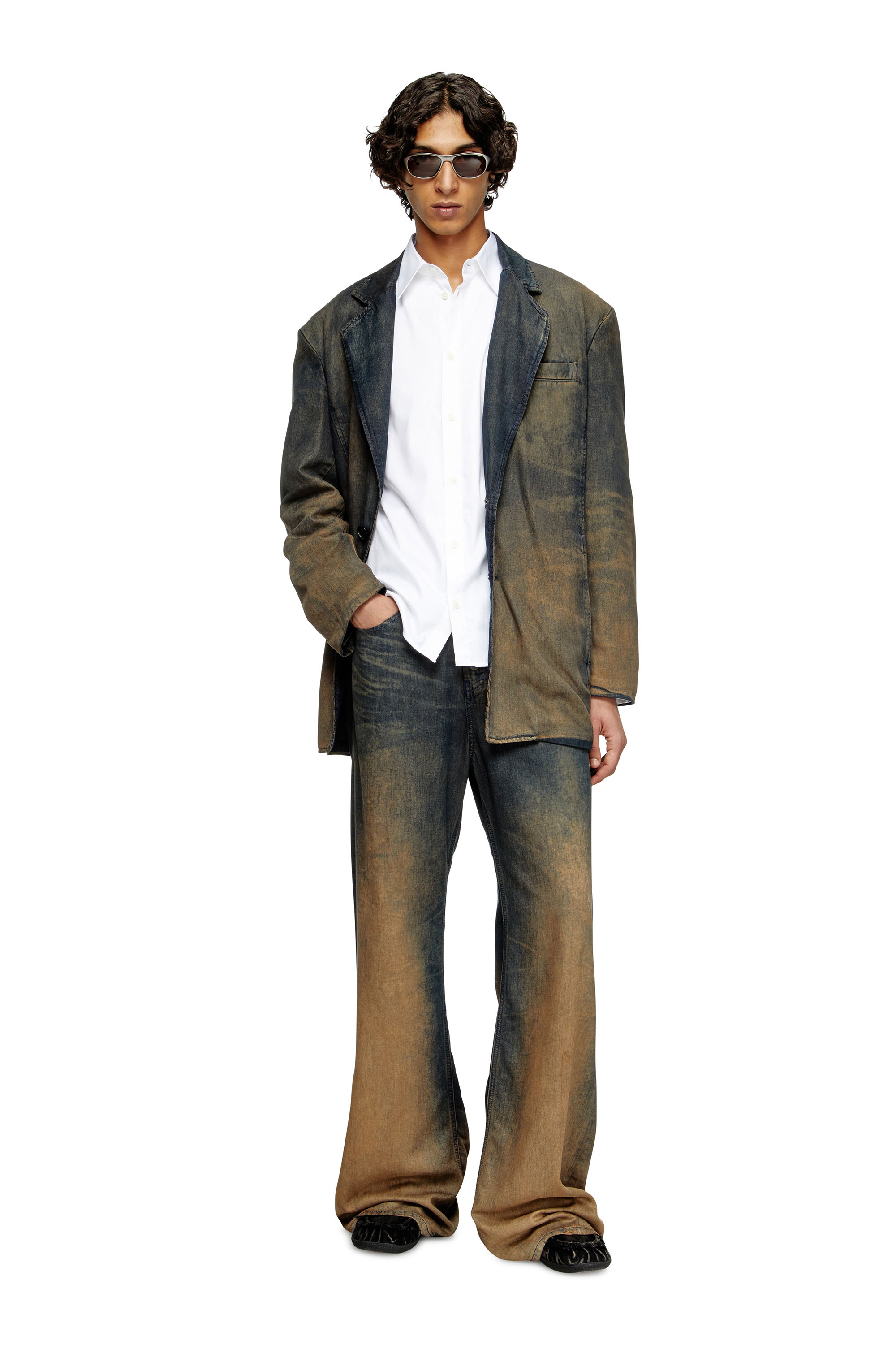 Diesel - S-FITTY-QFAV, Male's Shirt with embroidered Oval D in White - 1