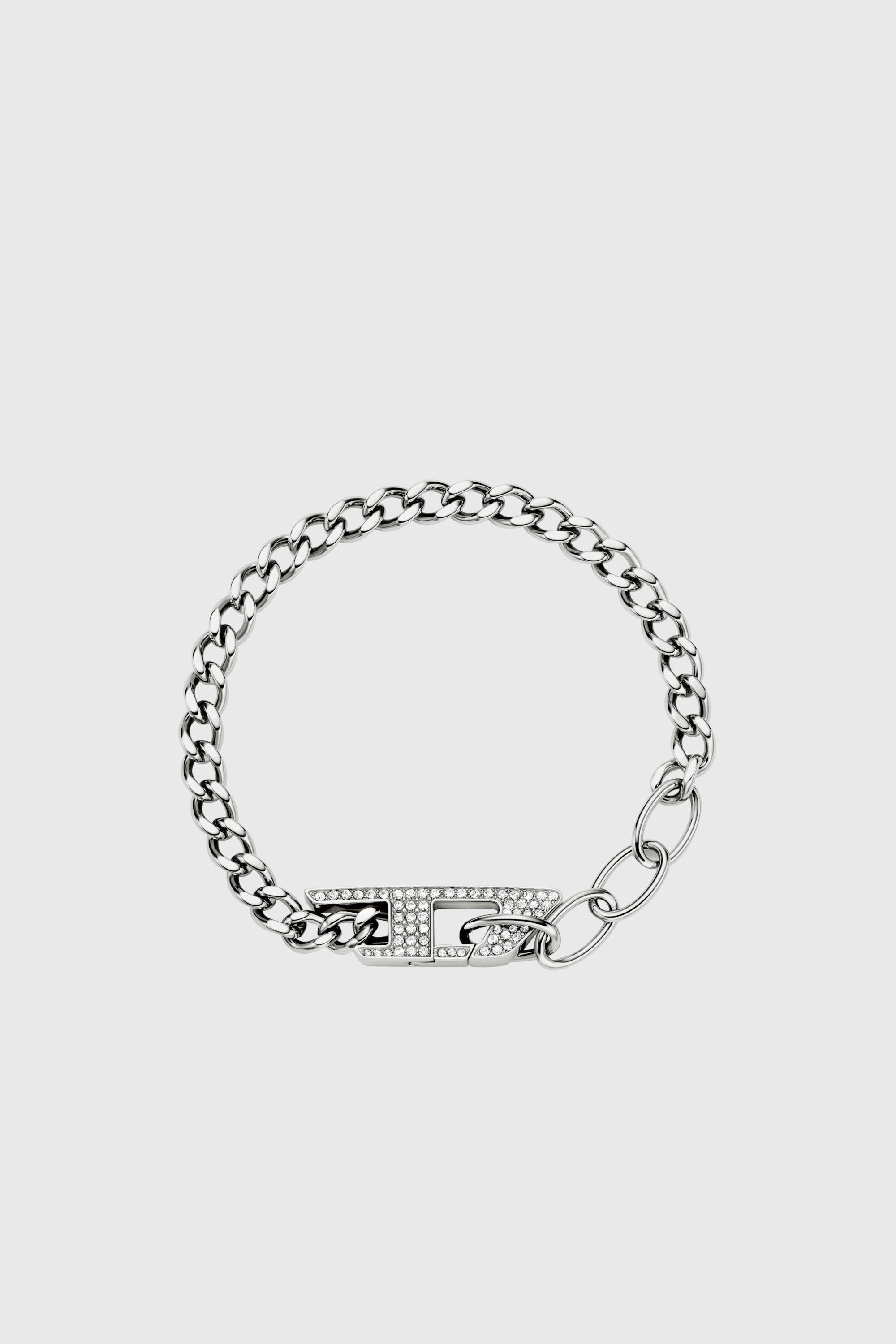 Diesel - DX1627040 JEWELLERY, Pulsera de cadena de acero inoxidable con brillo Unisex in Plateado - 1