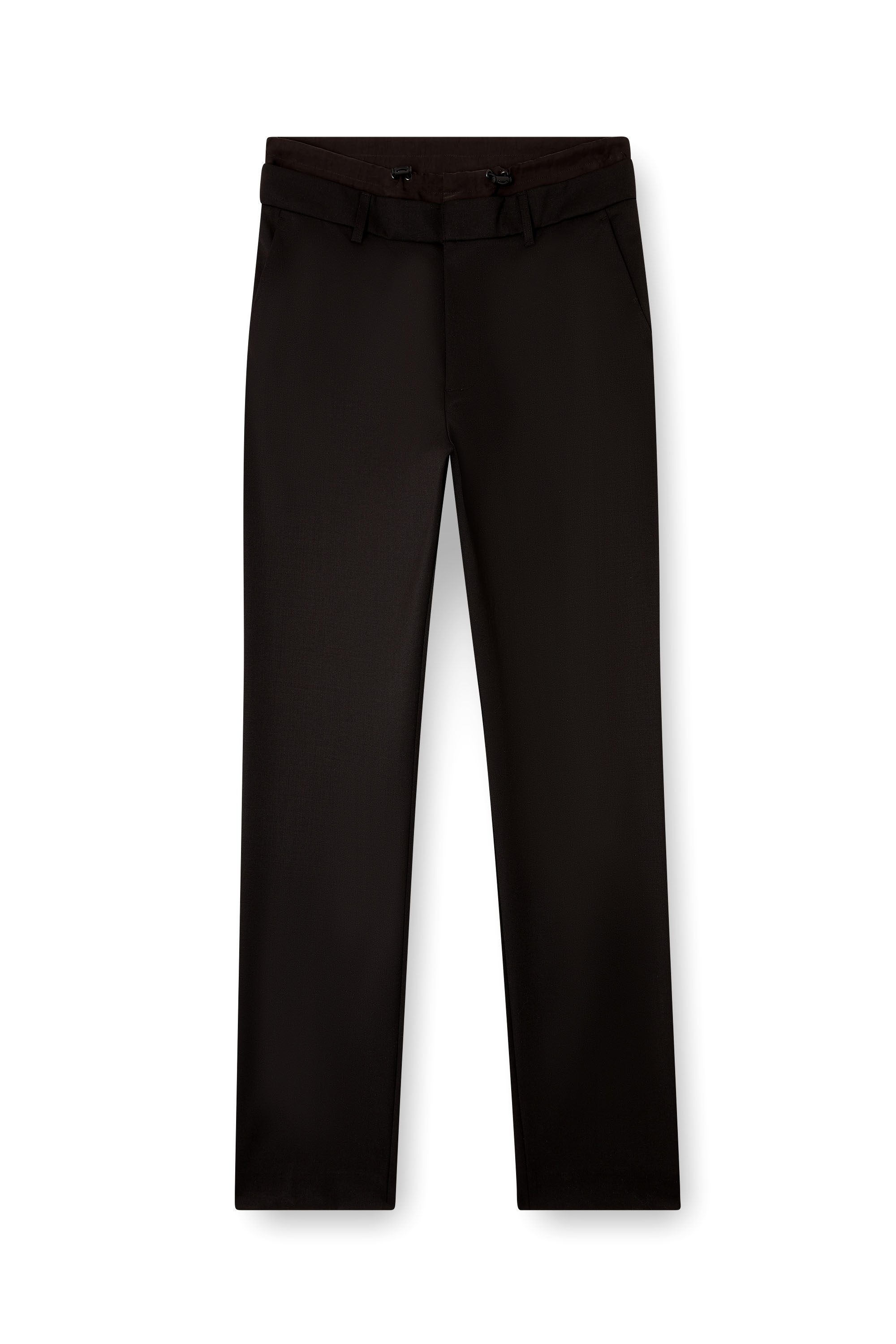 Diesel - P-OWERS, Male's Wool blend pants with elastic waistband in Black - 3