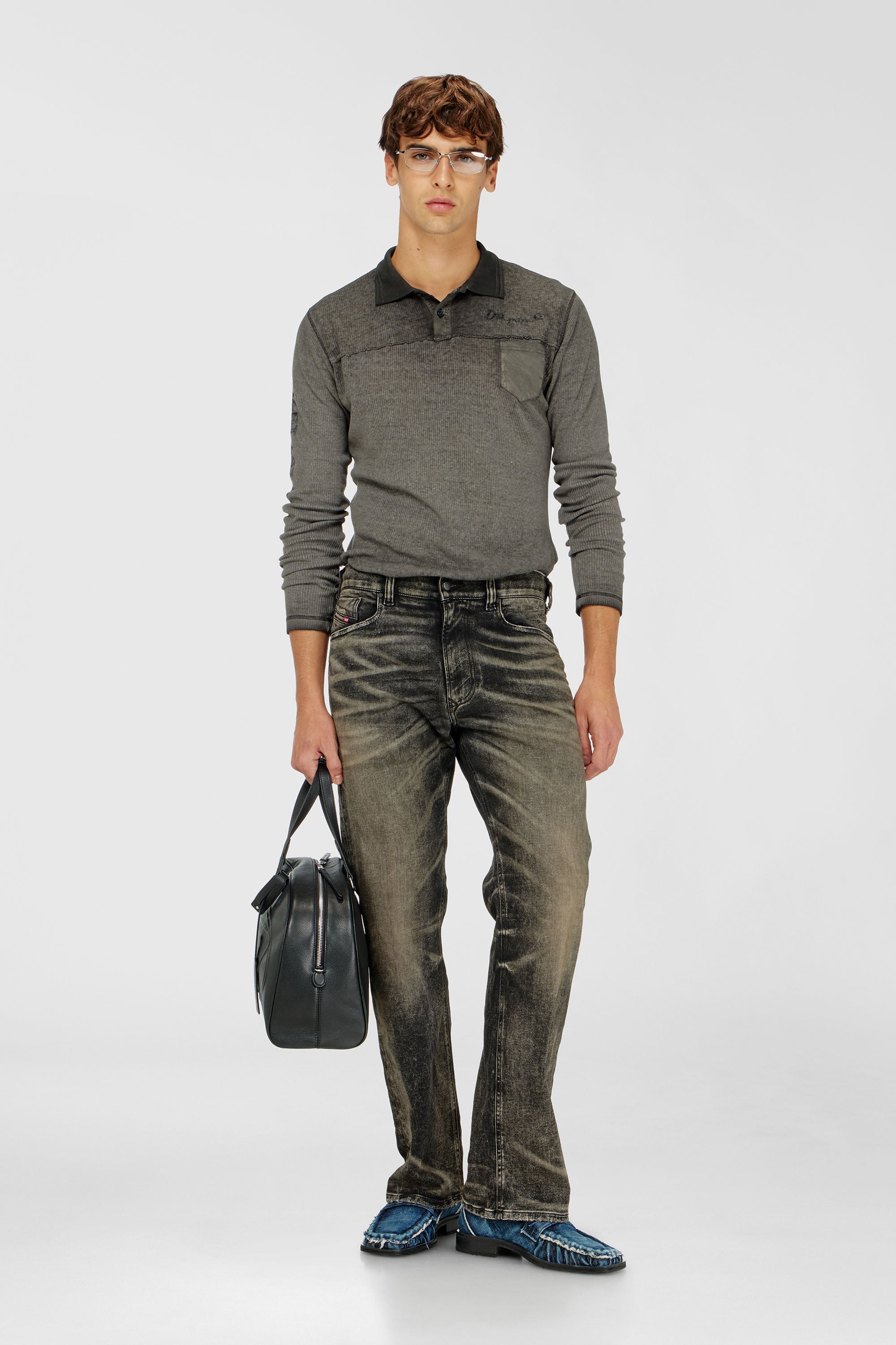 Diesel - Relaxed 2080 D-Reel Joggjeans&reg; 09R21 Homme, Noir/Gris fonc&eacute; - Image 1