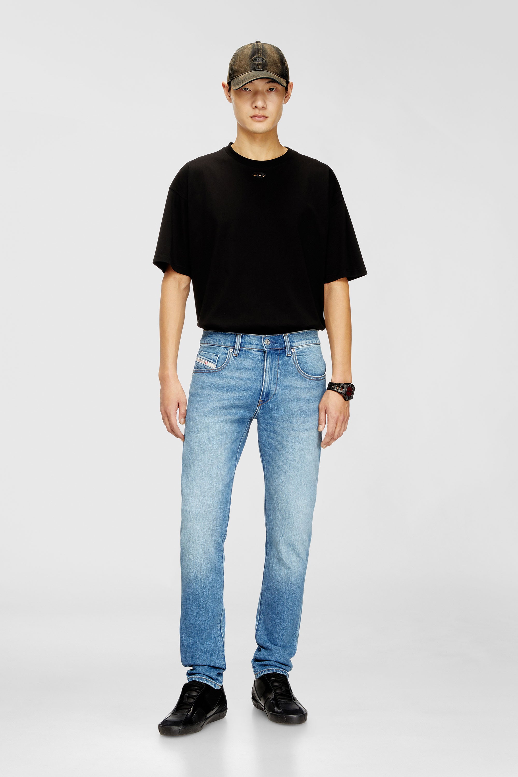 Diesel - Slim Jeans 2019 D-Strukt 0ADBK Hombre, Azul Claro - 1