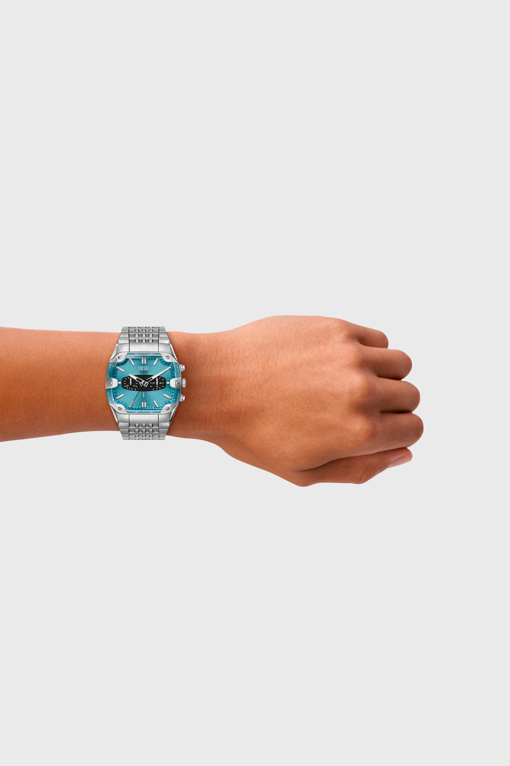 Diesel - DZ4725 WATCH, Male's Spiked cushion stainless steel watch in Silver - 5
