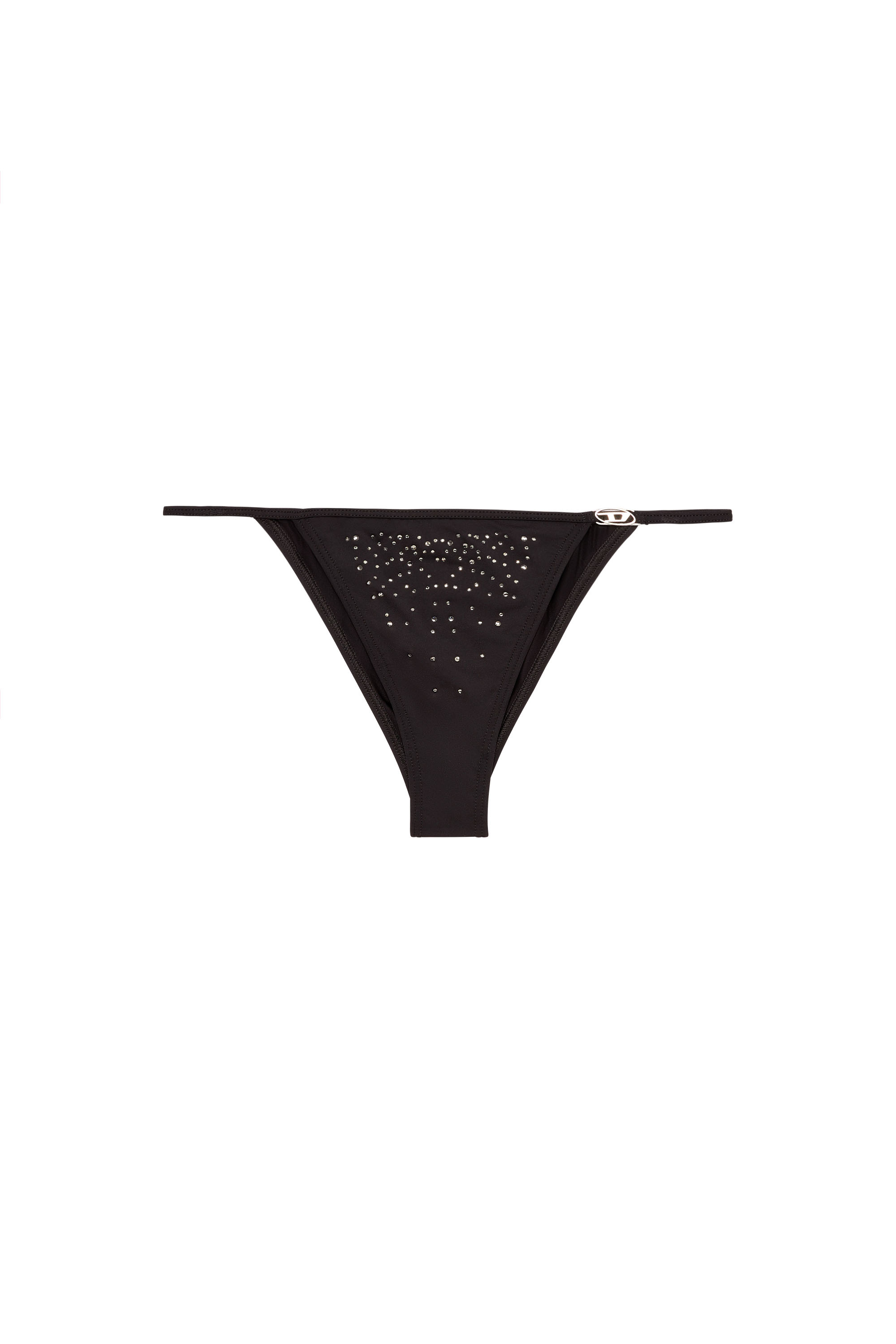 Diesel - EBBI-DNM, Female's Microfibre briefs with crystals in Black - 4