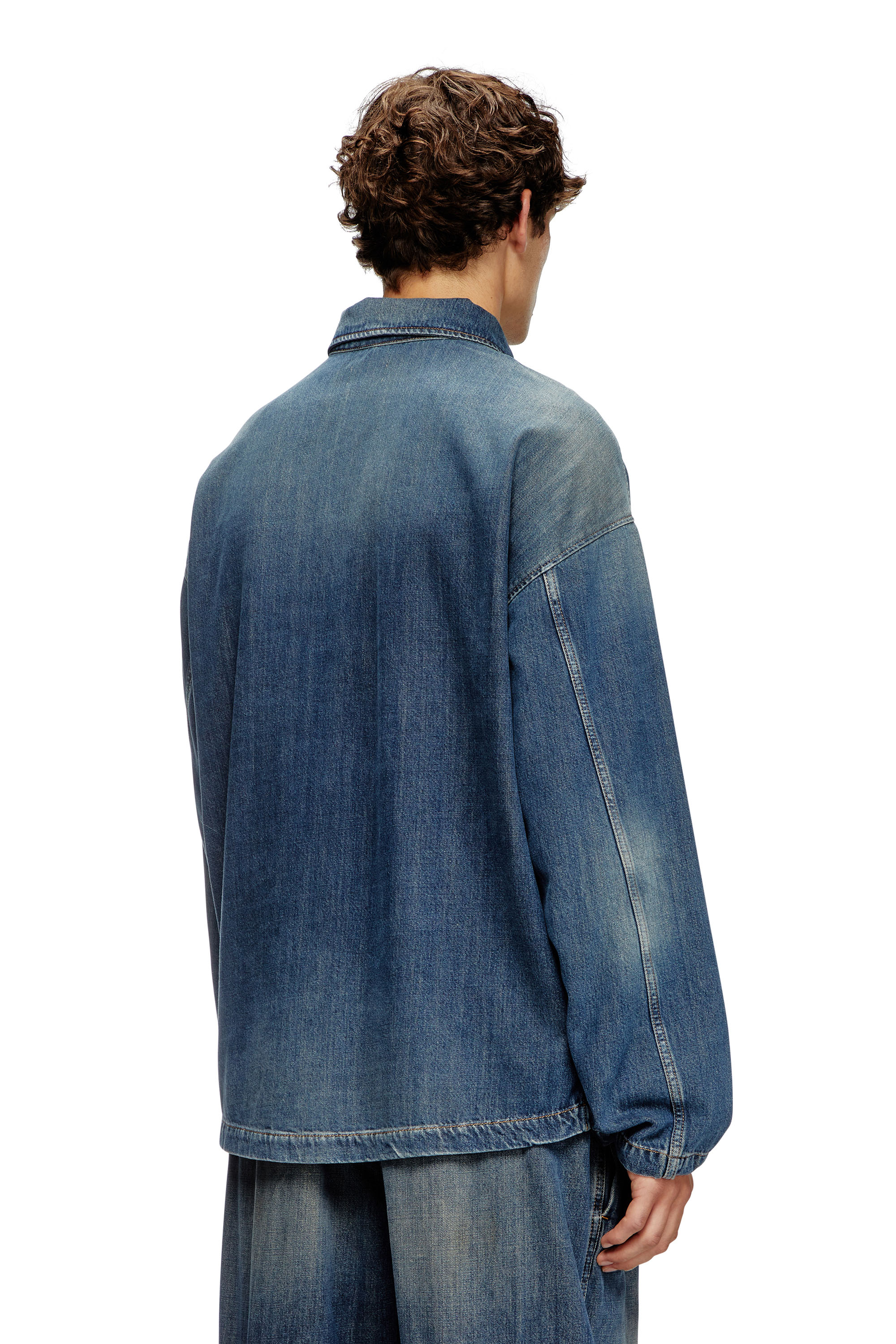 Men's Pull-on shirt in light utility denim | Blue | Diesel CA