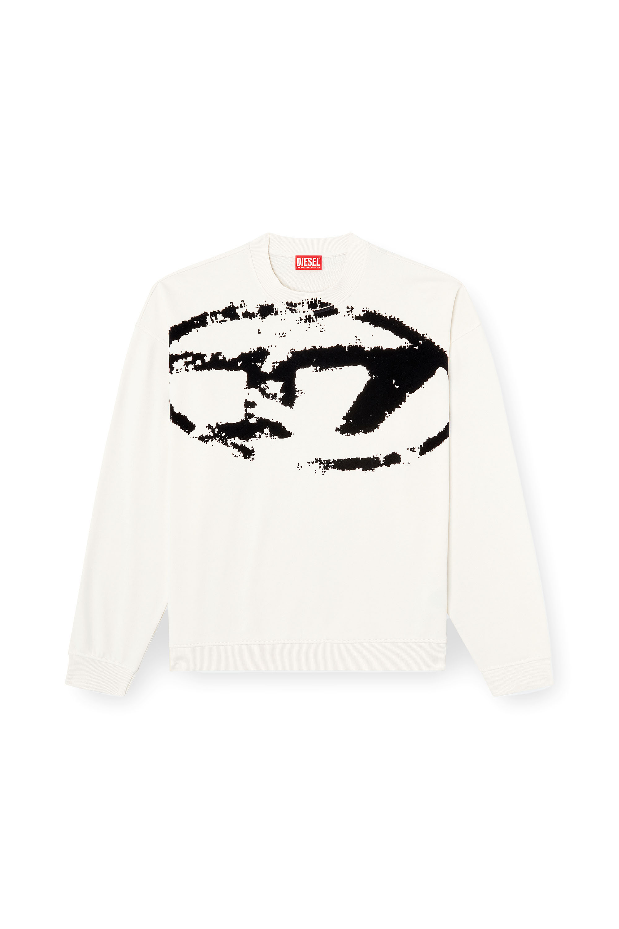 Diesel - S-BOXT-N5, Sweat-shirt avec logo floqué effet vieilli Homme in Polychrome - 2