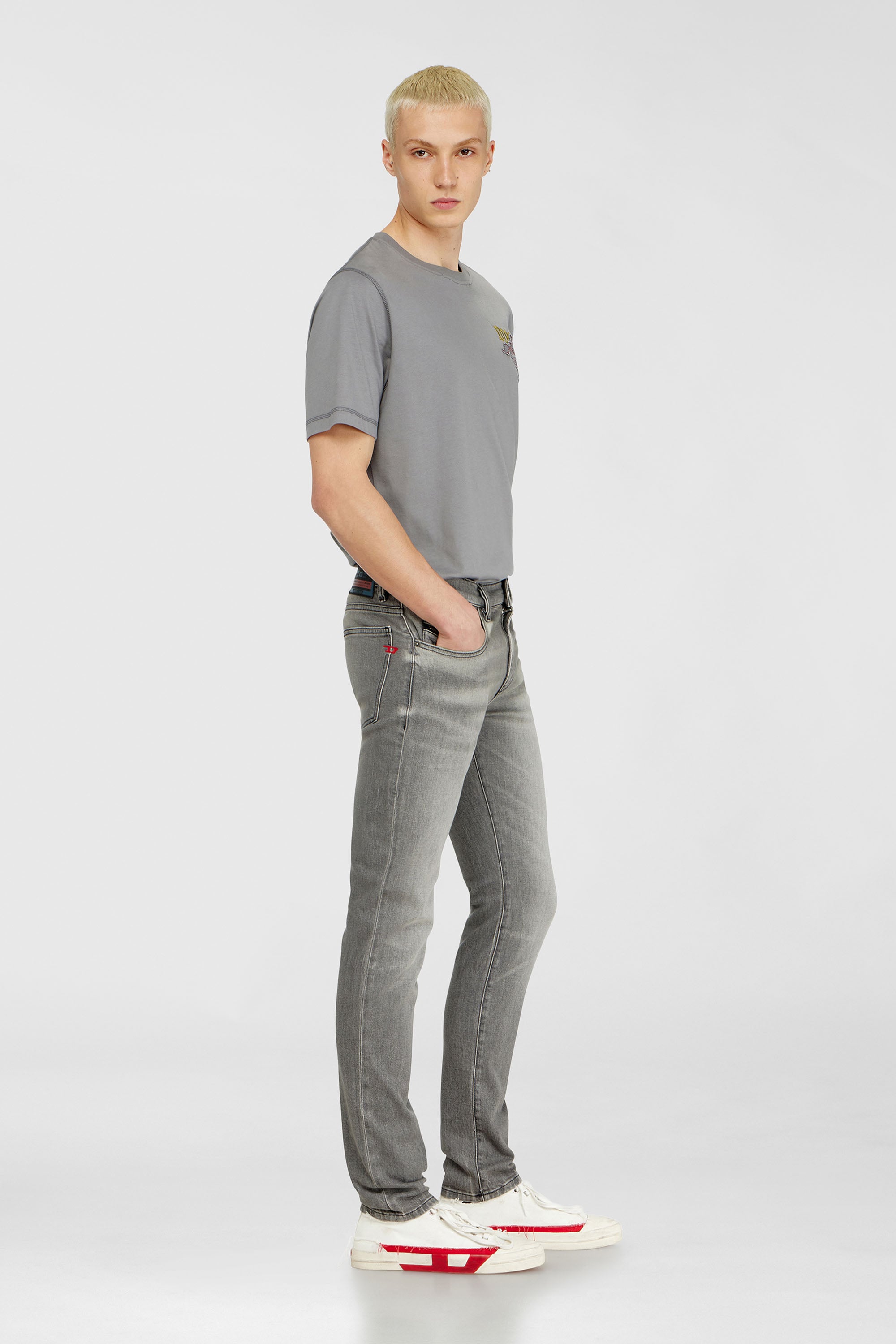 Diesel - Slim Jeans 2019 D-Strukt 0KBBL Hombre, Gris Claro - 2