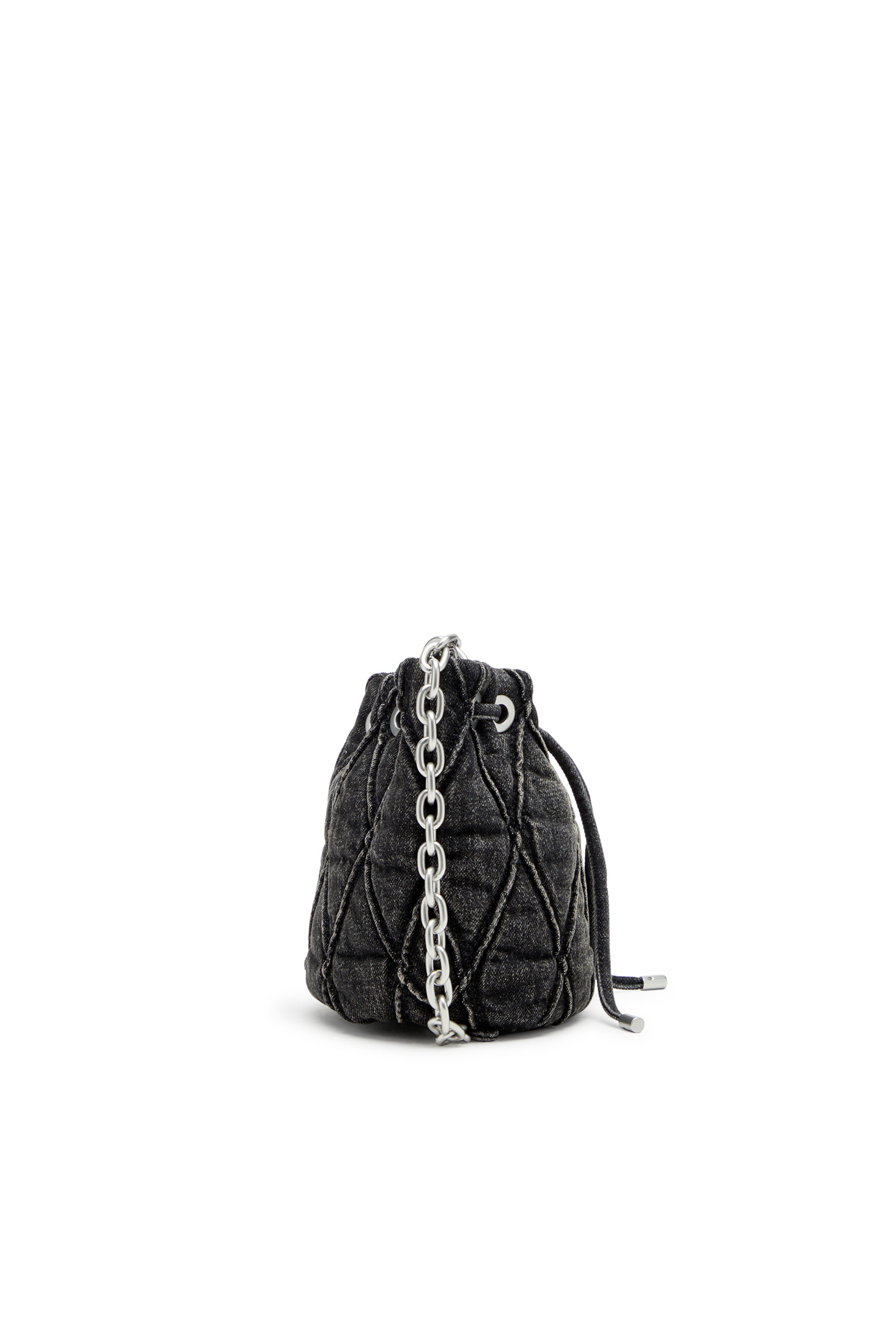 Women's Charm-D S-Mini bucket bag in treated quilted denim | Black