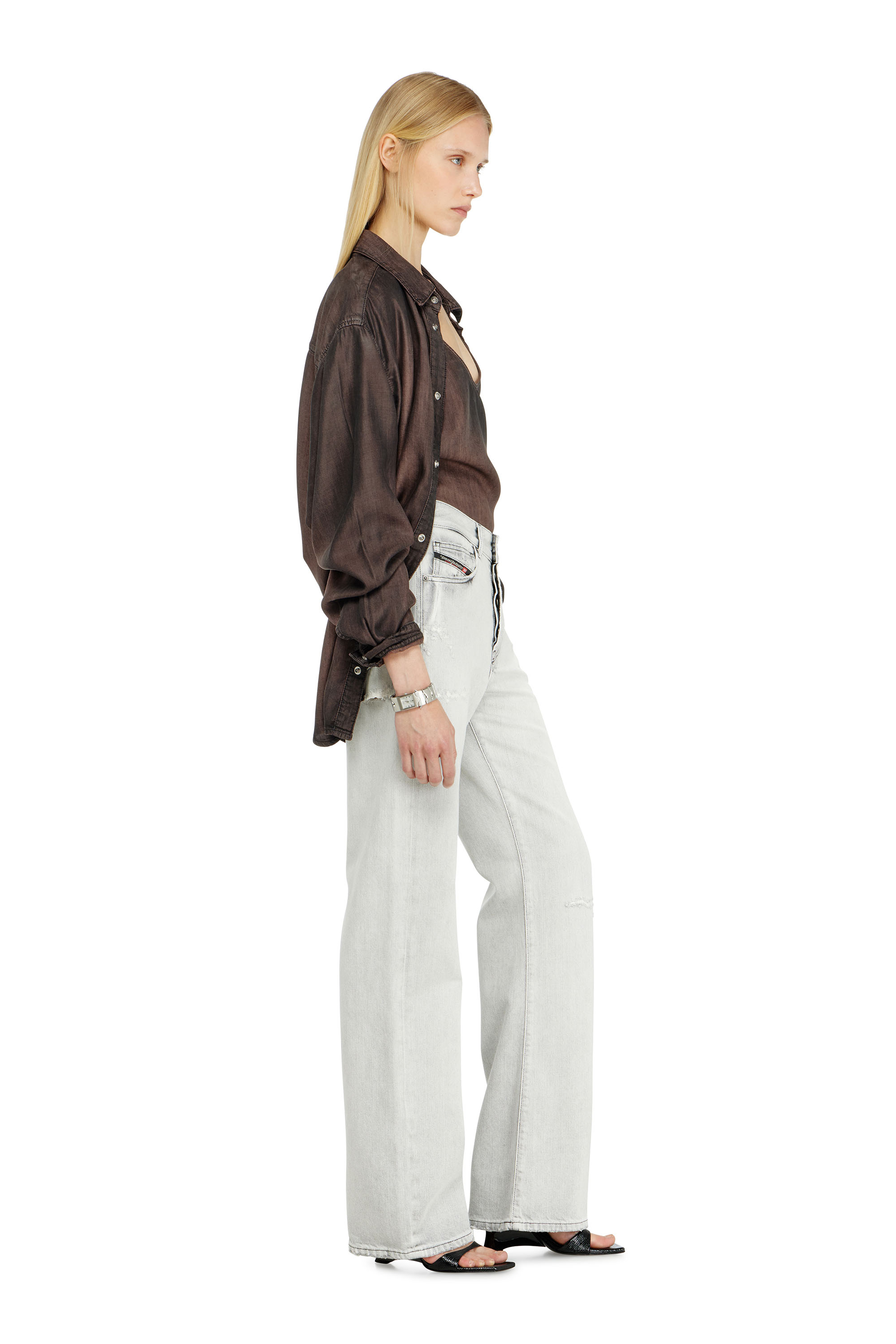 Diesel - Regular Jeans 1971 D-Sent 09P58 Mujer, Gris Claro - 2