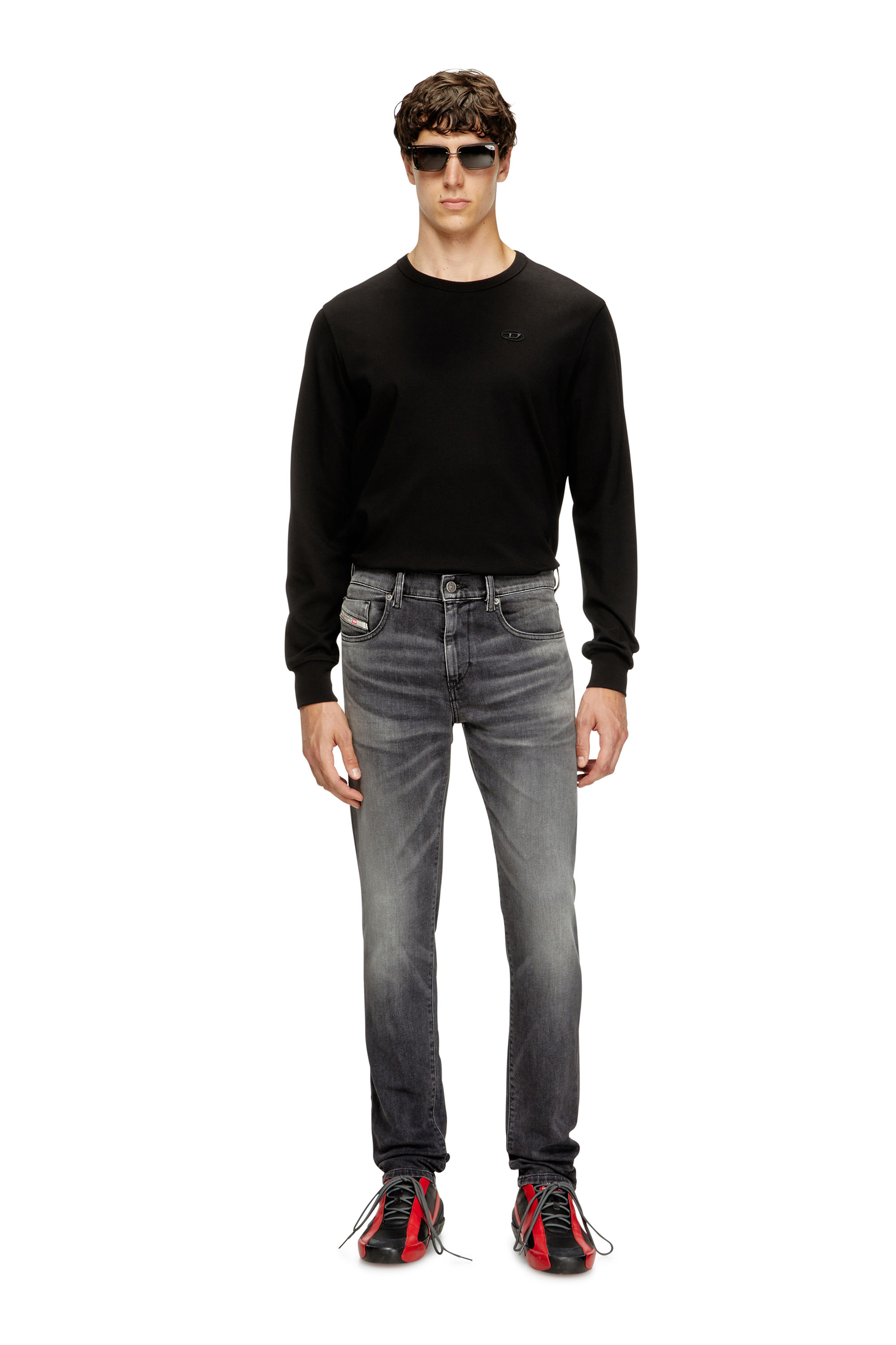Slim Jeans 2019 D-Strukt 09J52, Noir/Gris foncé Diesel - Slim Jeans 2019 D-Strukt 09J52 Homme, Noir/Gris foncé - Image 1