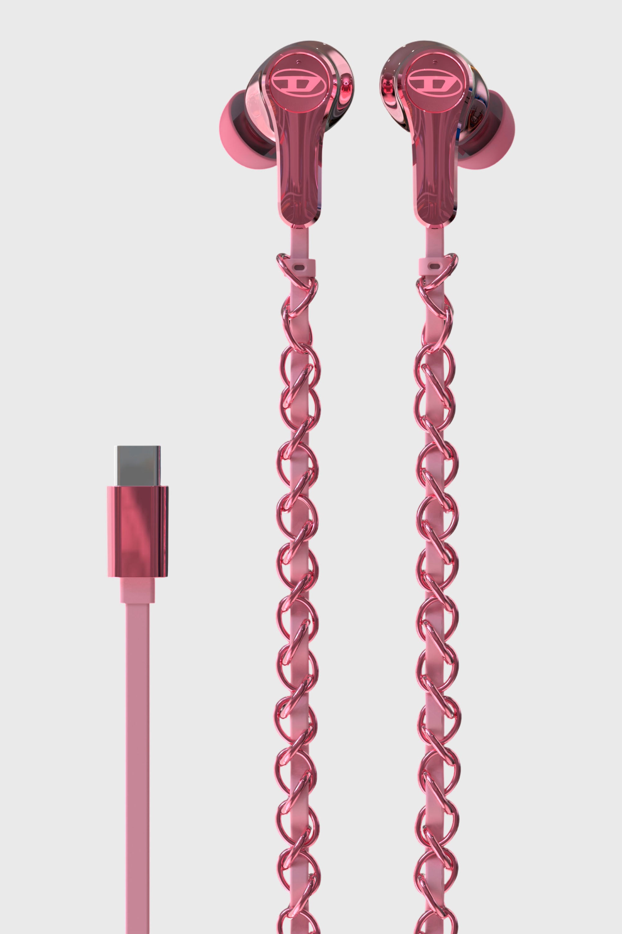 Women's Pink wired earbuds and charms | Pink | Diesel {{Country}}