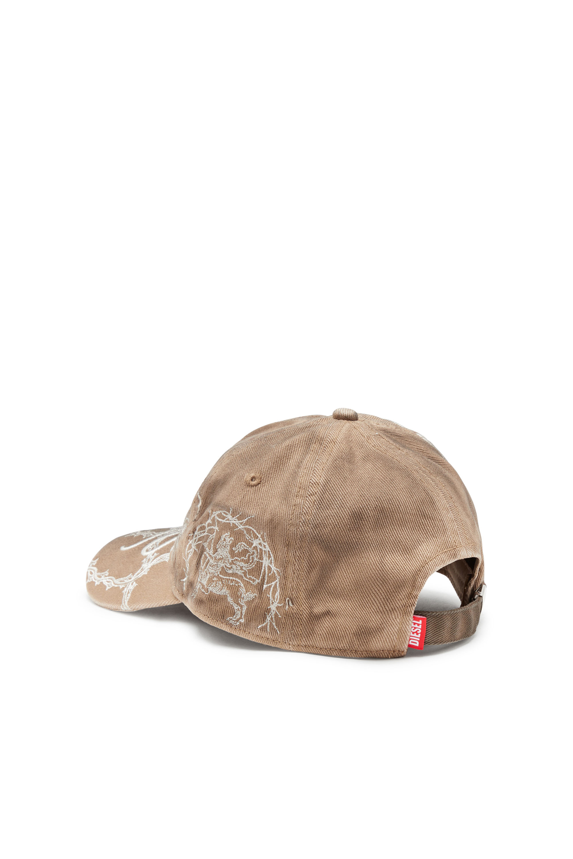 Men's Distressed embroidered baseball cap | Brown | Diesel