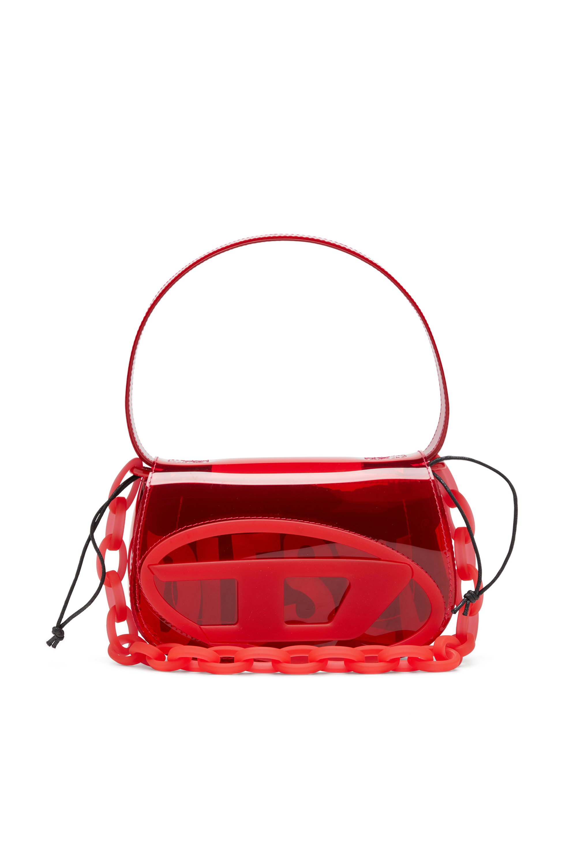 Diesel - 1DR, Woman's 1DR-Iconic shoulder bag in transparent TPU in Red - 1