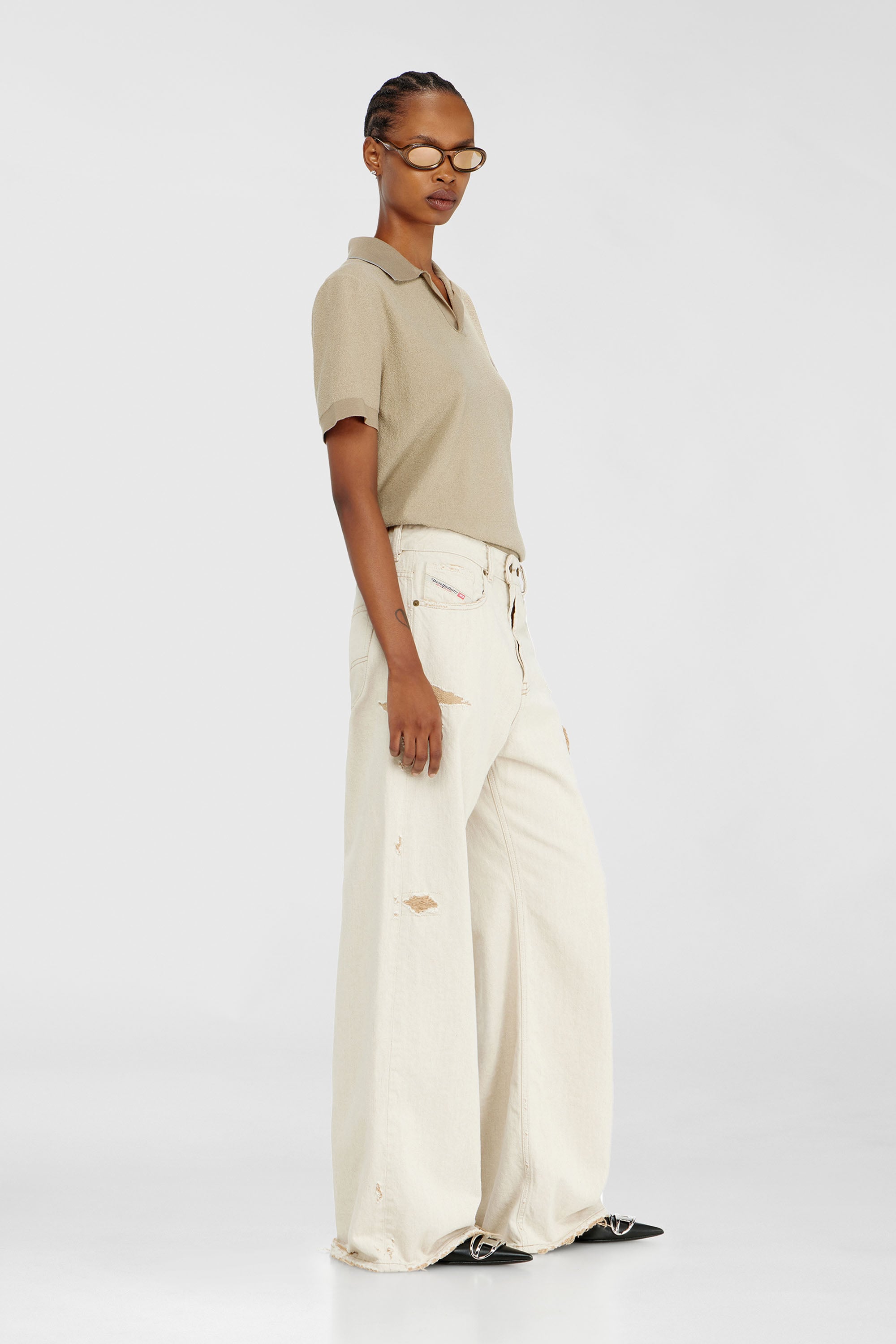 Diesel - Relaxed Jeans 1996 D-Sire 09P89 Femme, Beige - Image 2