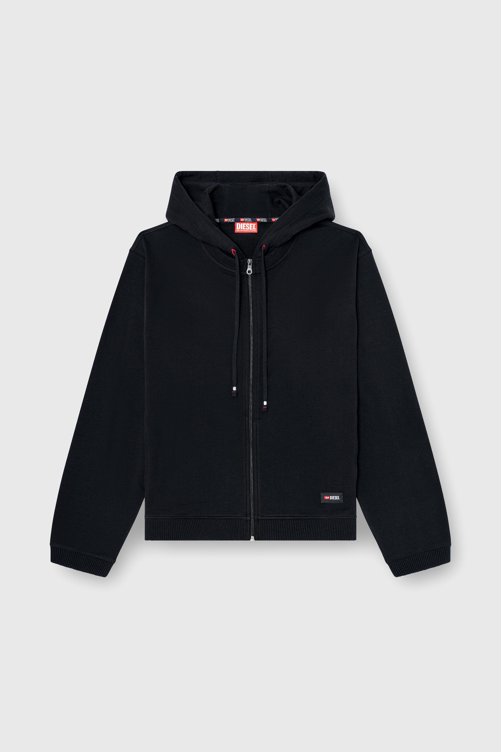 Diesel - JOY-D-CORE, Sudadera con capucha en mezcla de algod&oacute;n afelpado Hombre in Negro - 2