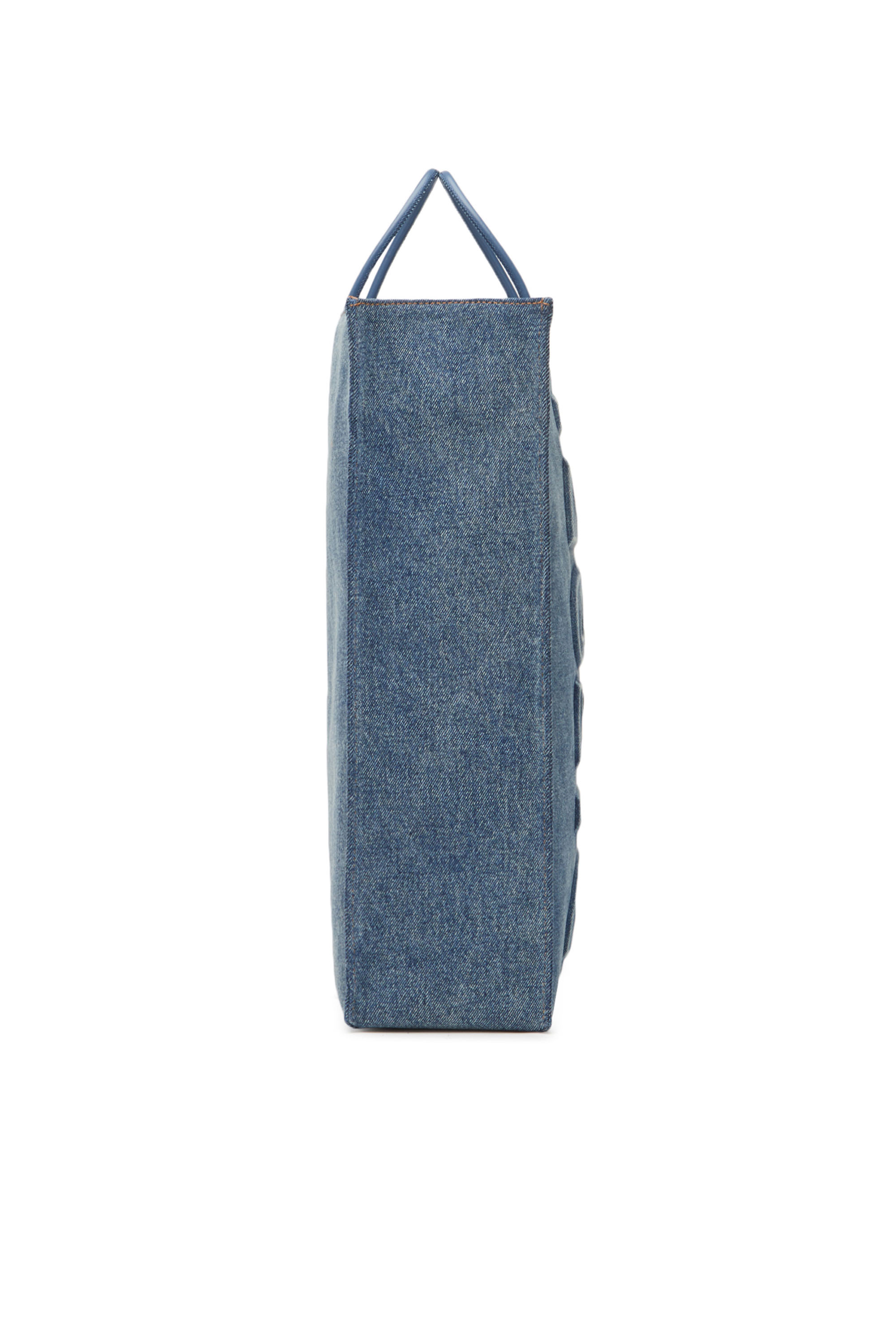 Diesel - DSL SHOPPER 3D L X, Unisex's Dsl Shopper 3D L X - Large tote in overdyed denim in Blue - 4