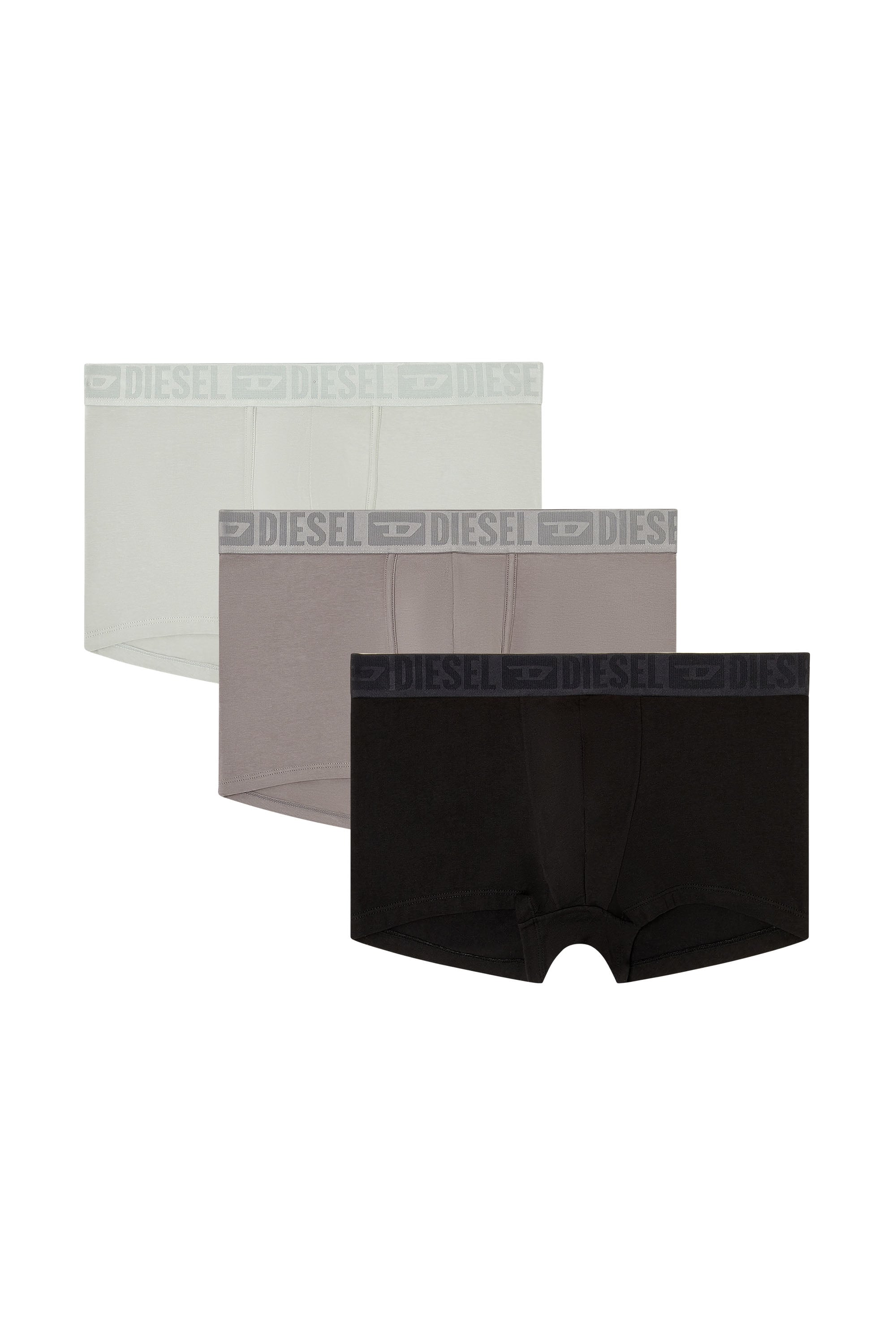 Diesel - MIKE-D-CORE-3PACK, Male's Three-pack of stretch cotton boxer briefs with tonal waistband in Gray/Black - 1