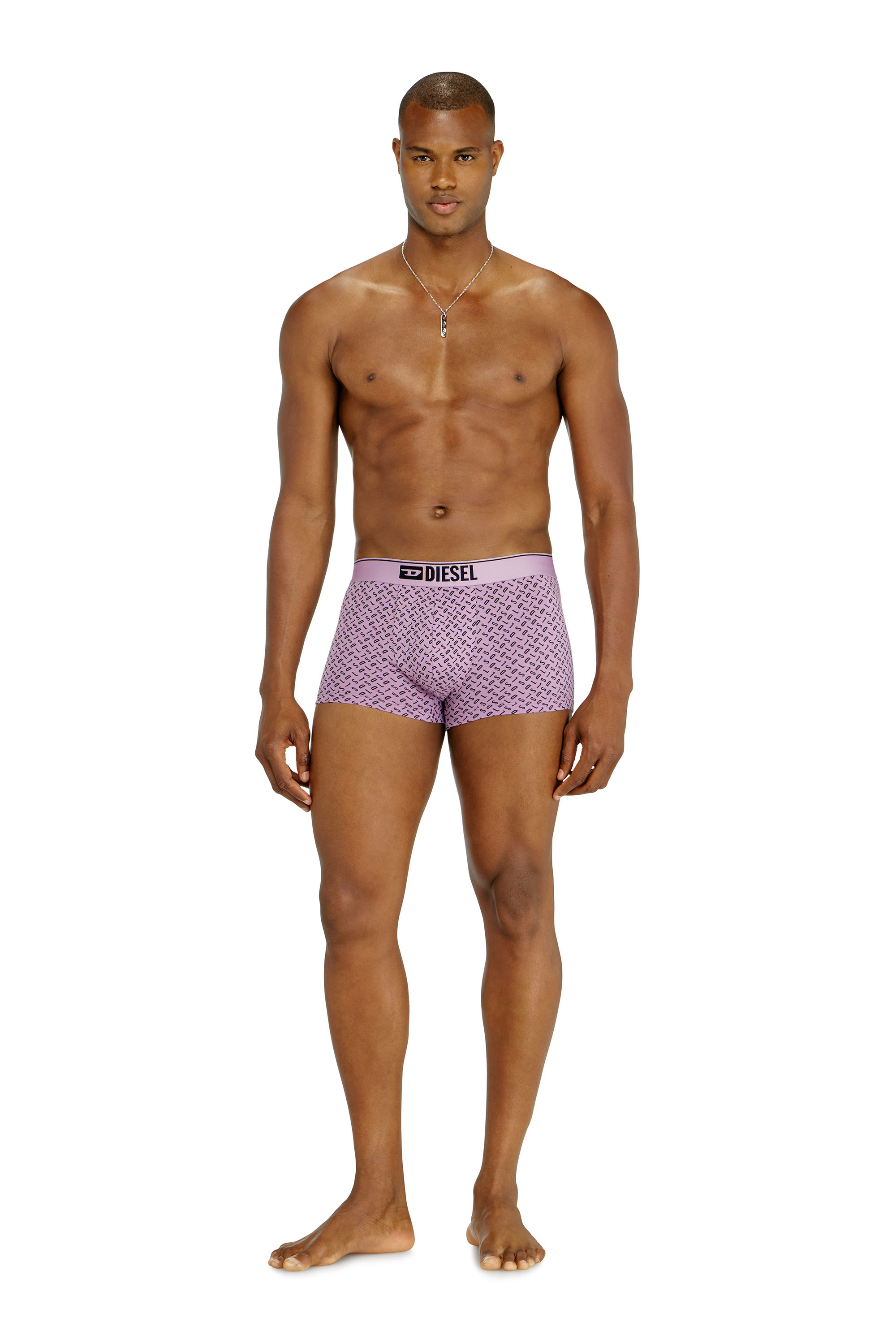 Diesel - DAMIEN-D-BOX-3PACK, Male's Three-pack of stretch cotton trunks with monogram in Lilac - 2