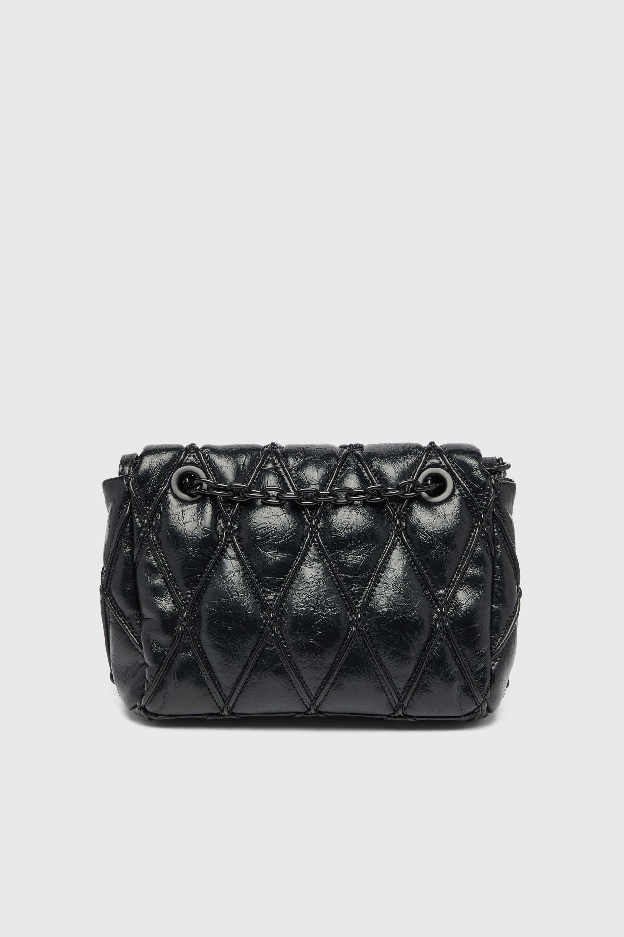 Diesel - CHARM-D SHOULDER M, Female's Charm-D - Shoulder bag in shiny quilted PU in Black - 3