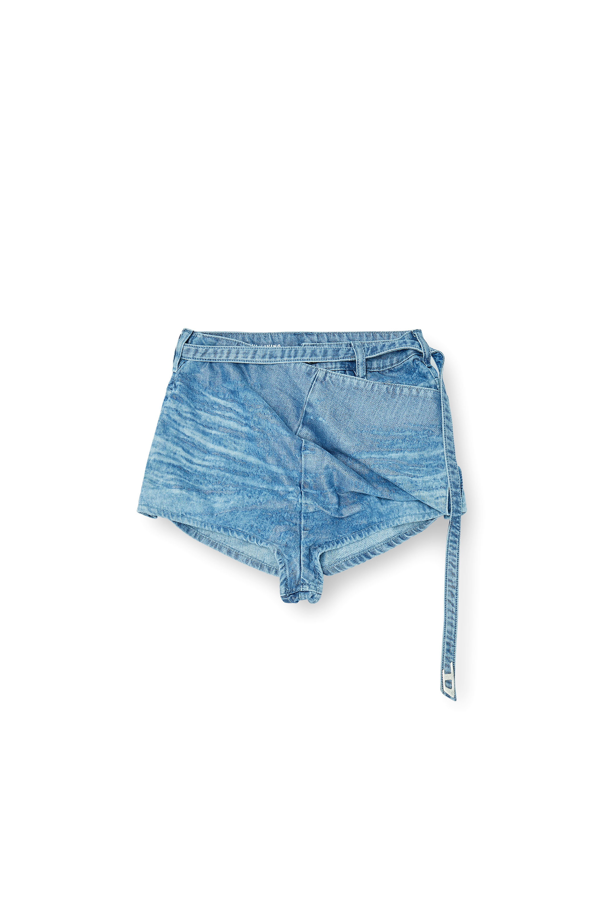Diesel - DE-DREXA-FSI1, Female's Shorts in satin denim in Blue - 3