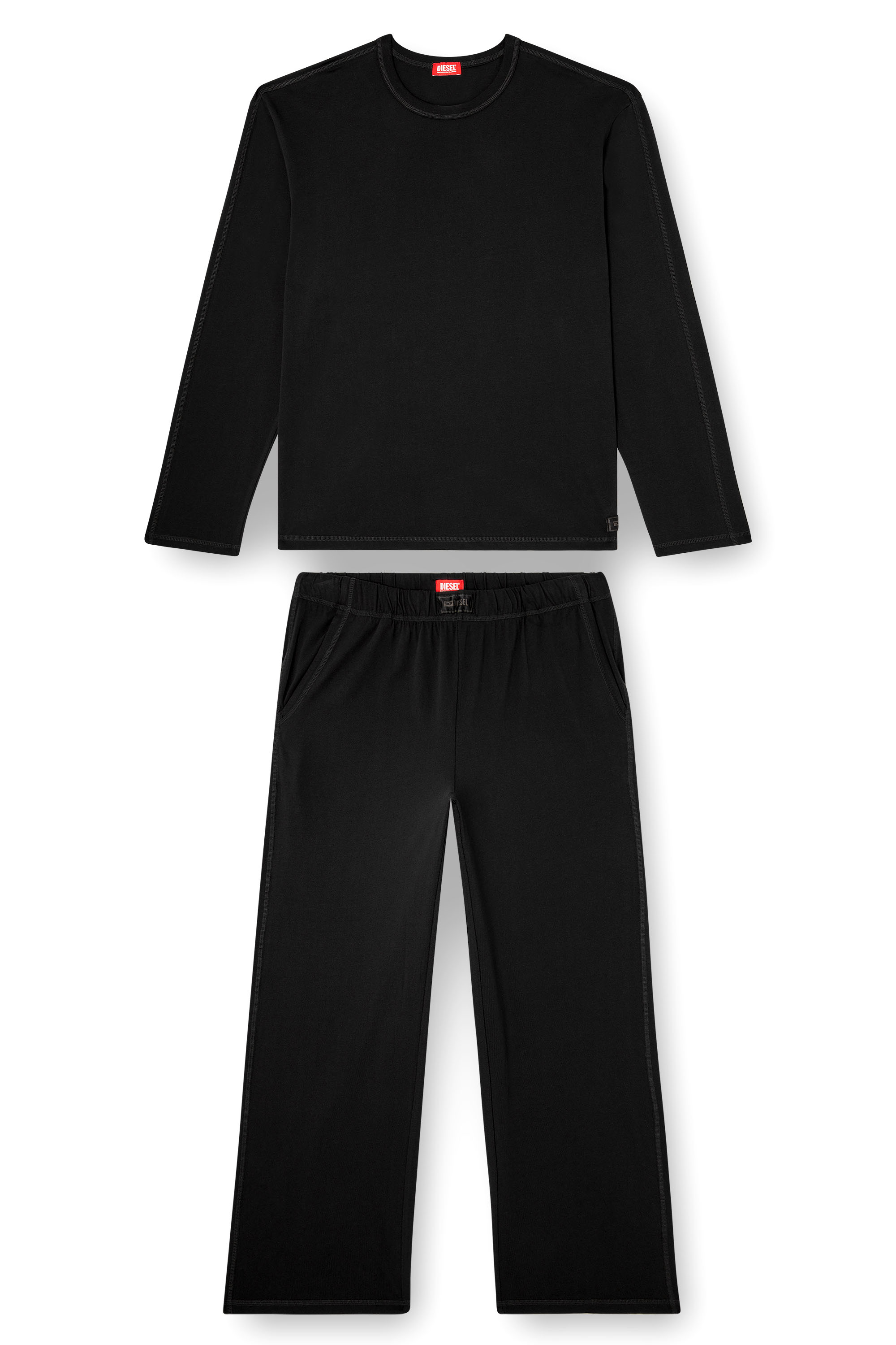 Diesel - SET-ADRIAN-UTLT, Pyjama en jersey de coton Homme in Noir - 4