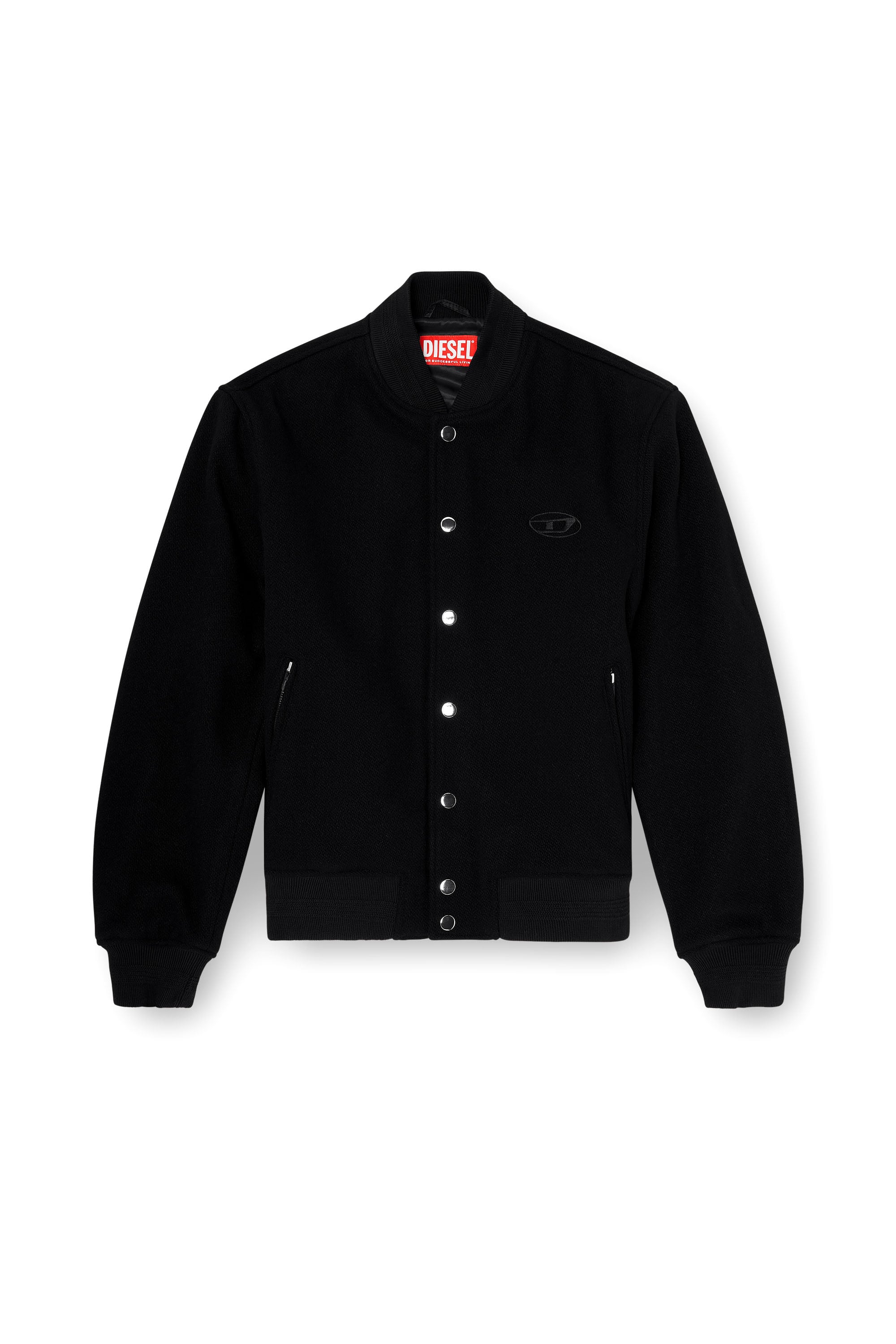 Diesel - J-ARRY-WRD, Man's Bomber jacket in felted wool blend in Black - 3