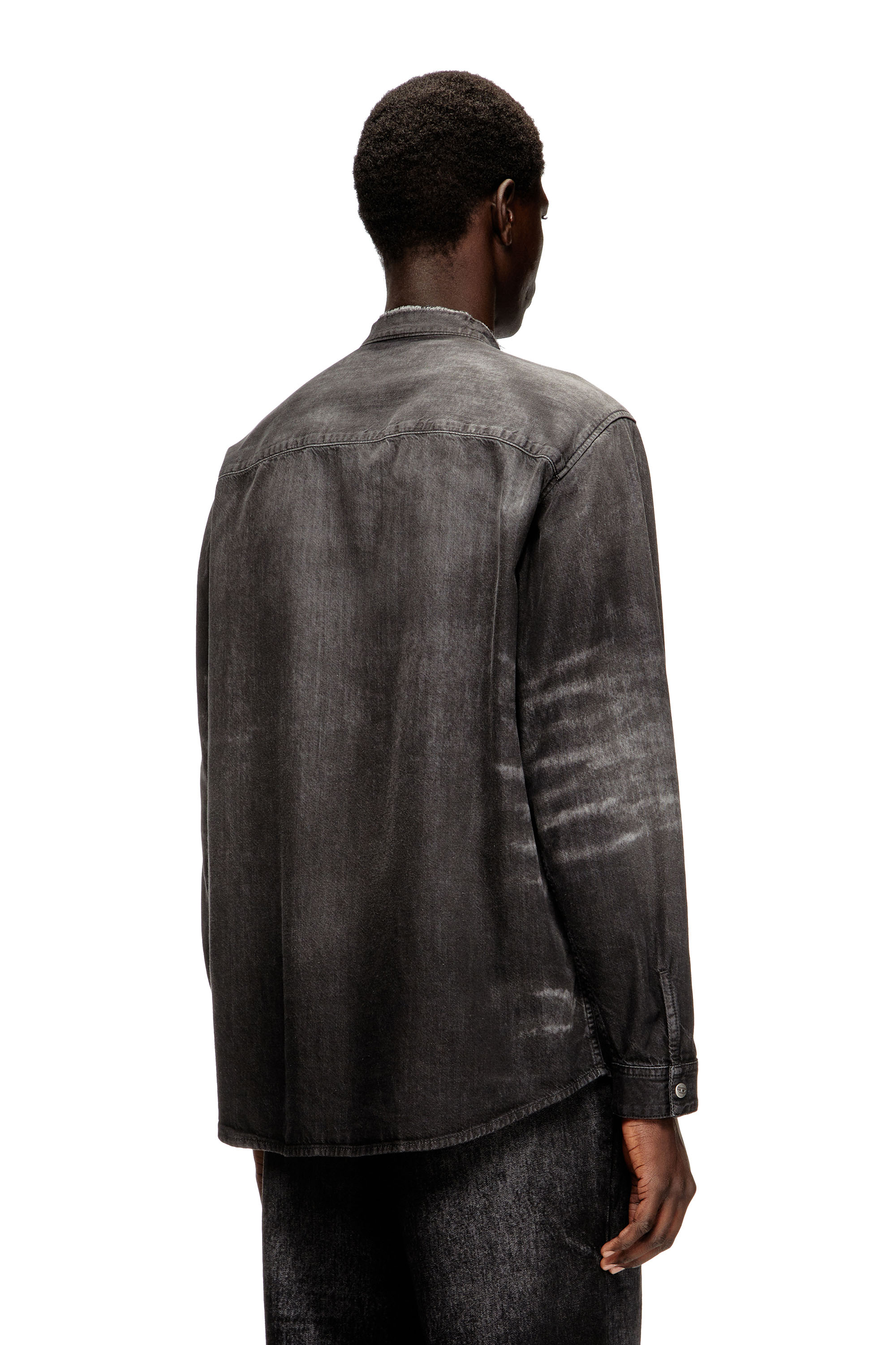 Diesel - D-SIMPLY-FSH, Chemise en denim nid d'abeille effet vieilli Homme in Gris - 4
