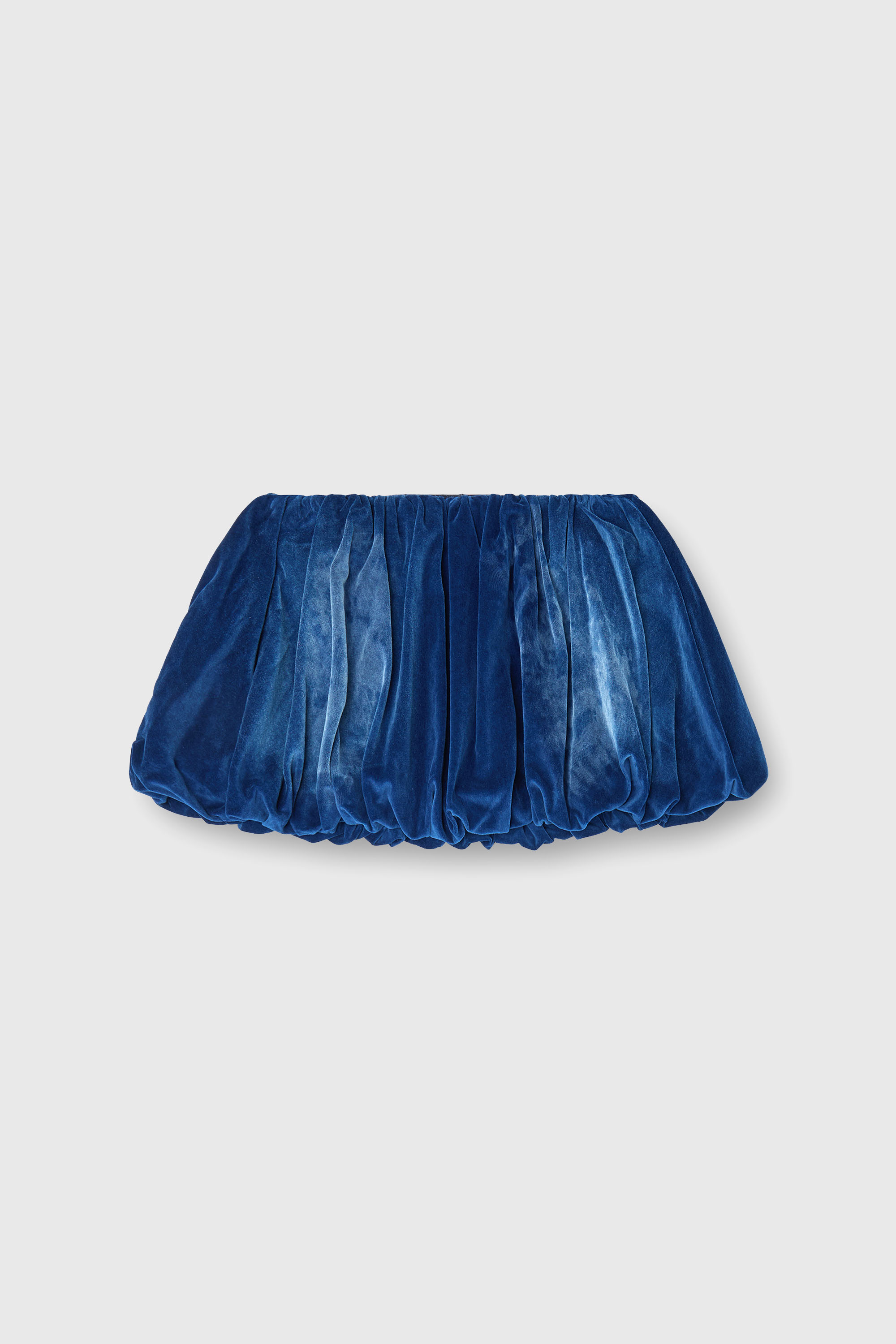 Diesel - DE-MUJ-FSJ1, Female's Short bubble skirt in velvet denim in Dark Blue - 2